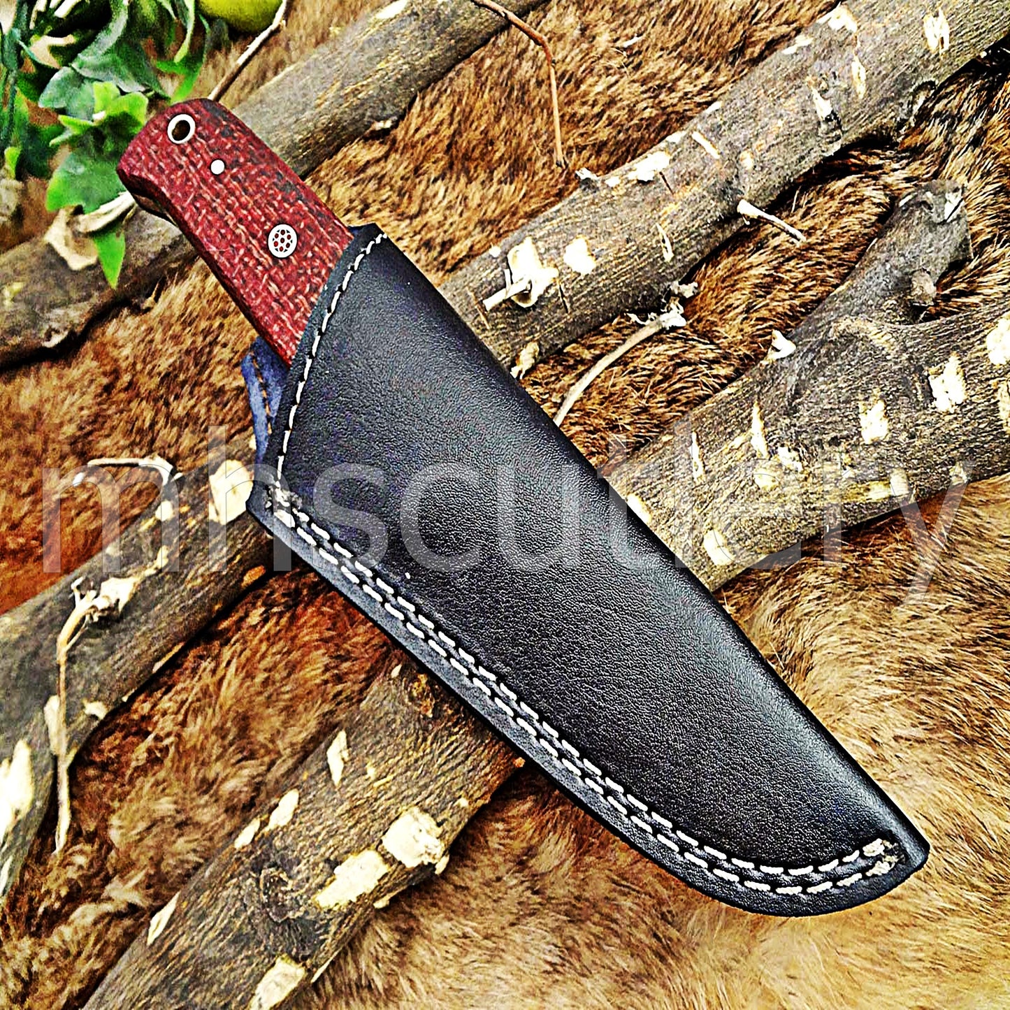 Damascus Steel Micarta Gut Hook Hunter | mhscutlery