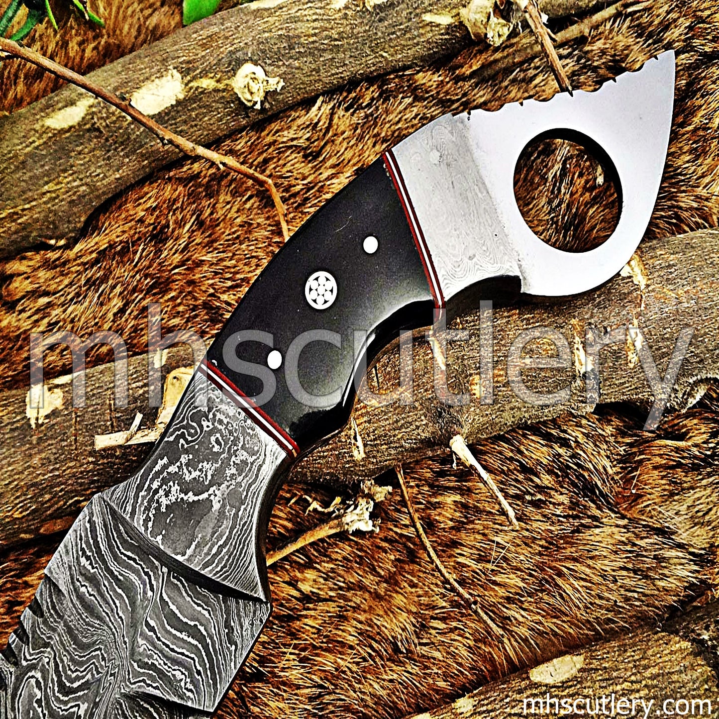 Handmade Damascus Steel Tactical Karambit Knife | mhscutlery