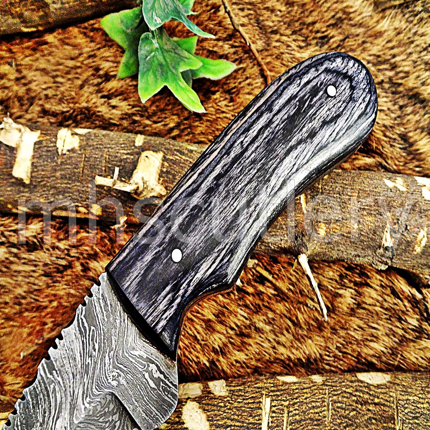 Damascus Steel Fancy Gut Hook Hunter Skinner Knife | mhscutlery