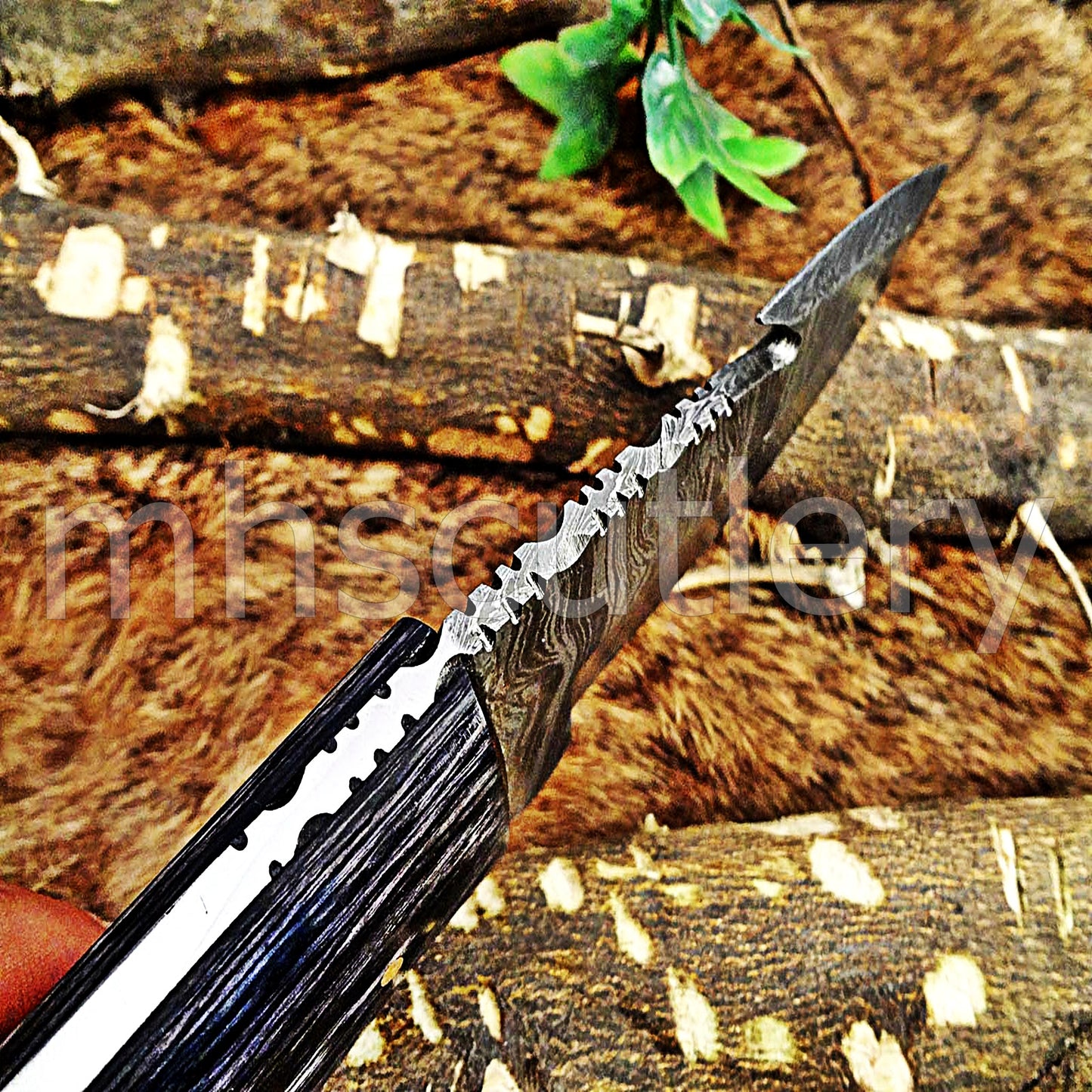 Damascus Steel Fancy Gut Hook Hunter Skinner Knife | mhscutlery