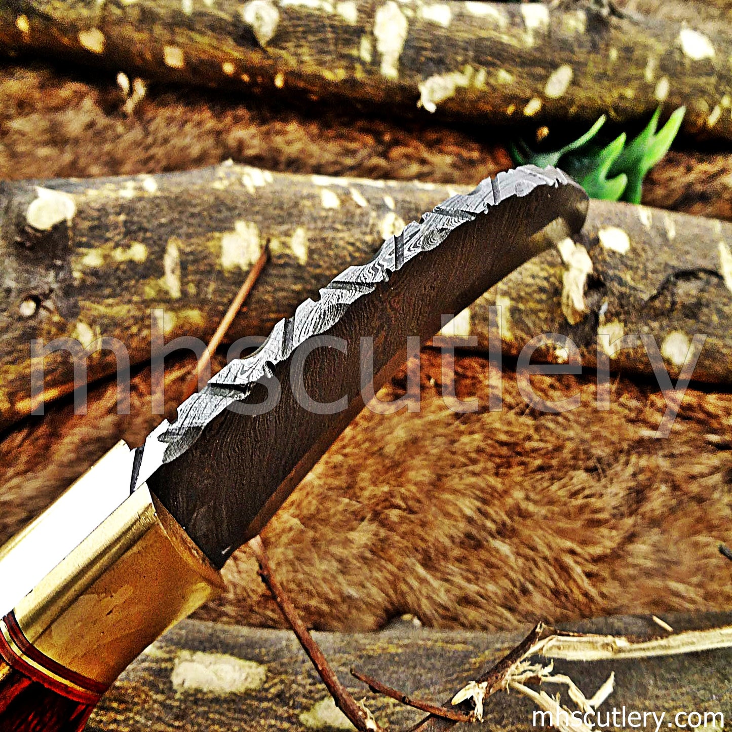 Damascus Steel Curved Skinner Knife | mhscutlery