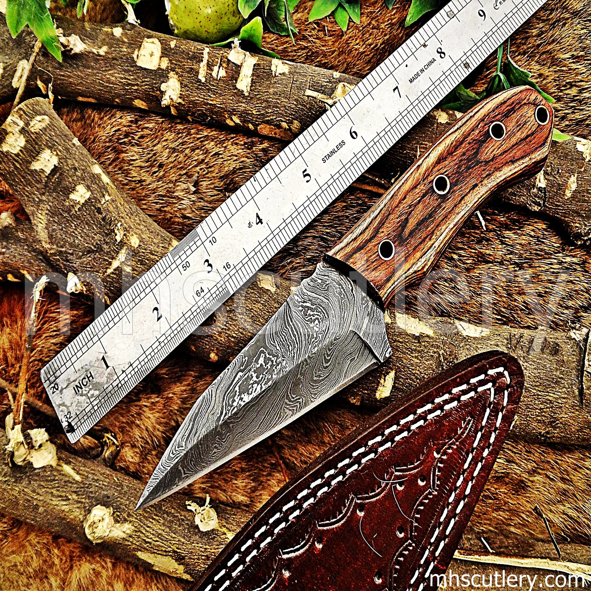 Damascus Steel Tactical Hunter Skinner Knife | mhscutlery