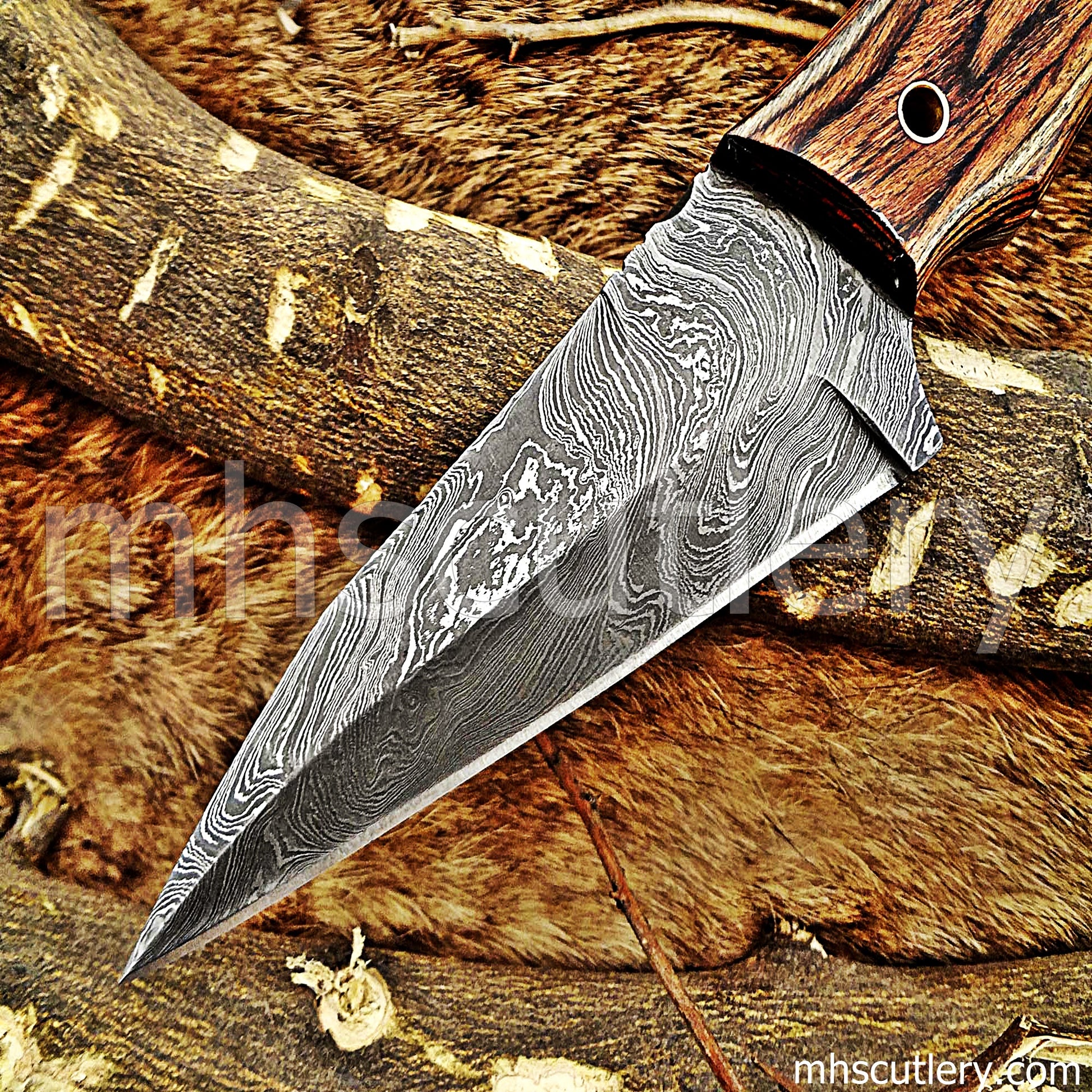 Damascus Steel Tactical Hunter Skinner Knife | mhscutlery