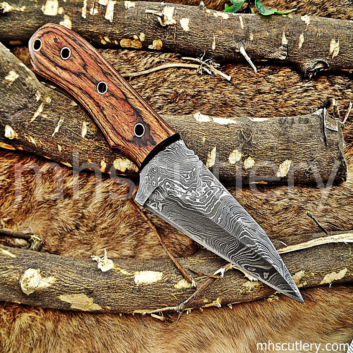 Damascus Steel Tactical Hunter Skinner Knife | mhscutlery