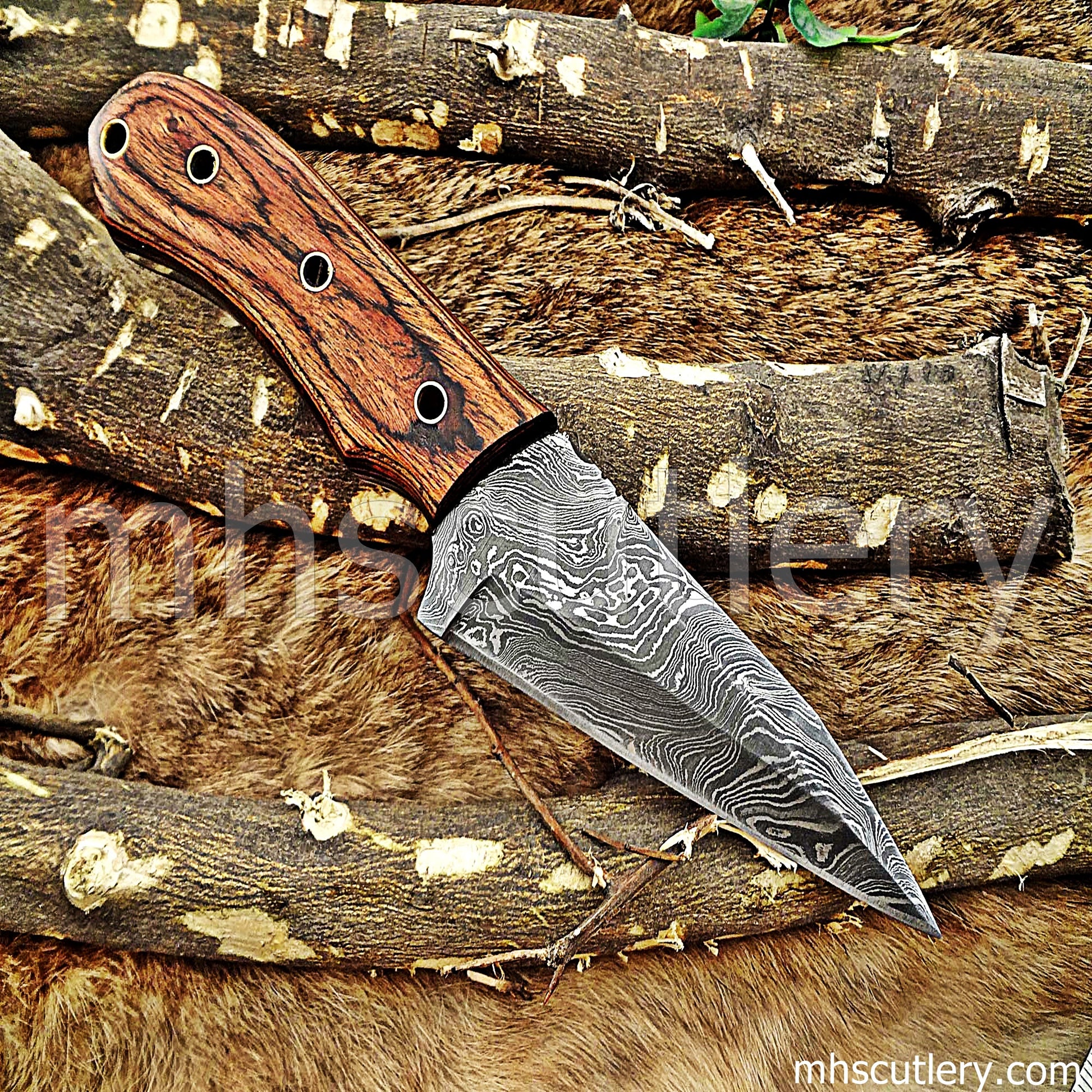Damascus Steel Tactical Hunter Skinner Knife | mhscutlery