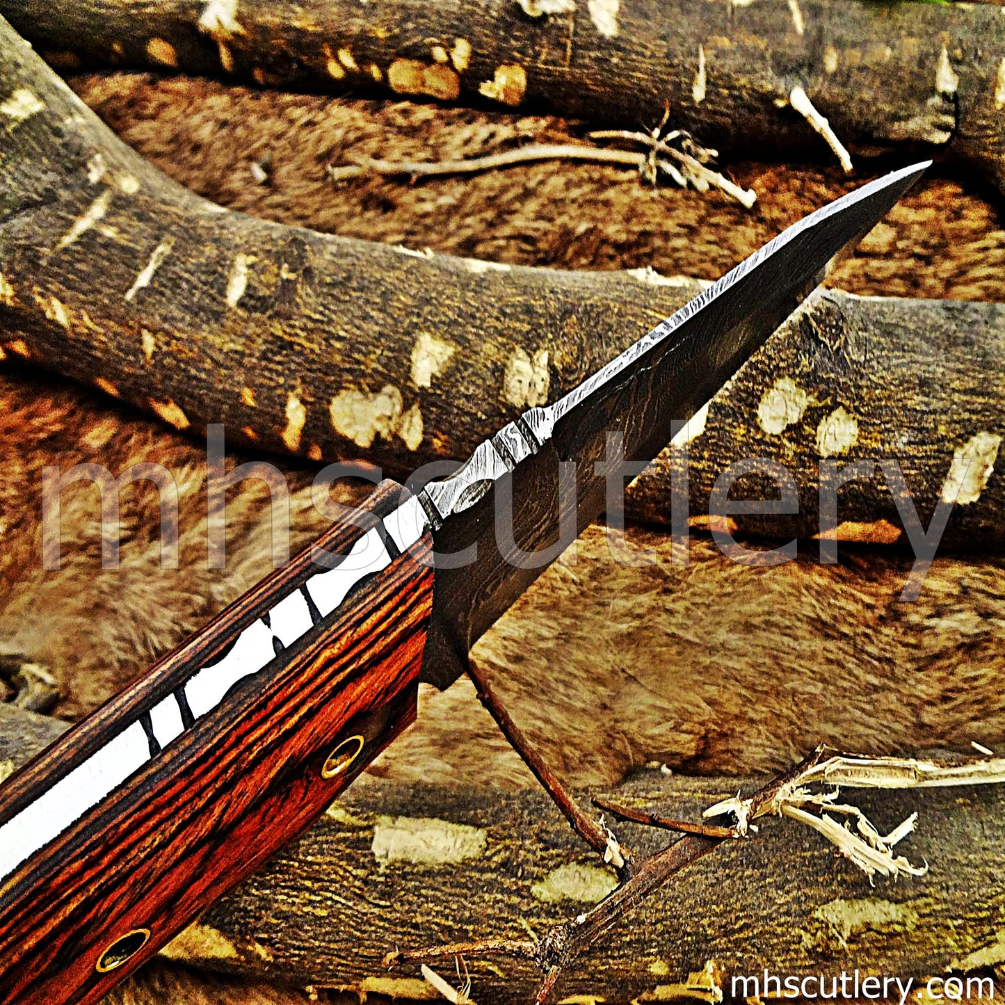 Damascus Steel Tactical Hunter Skinner Knife | mhscutlery