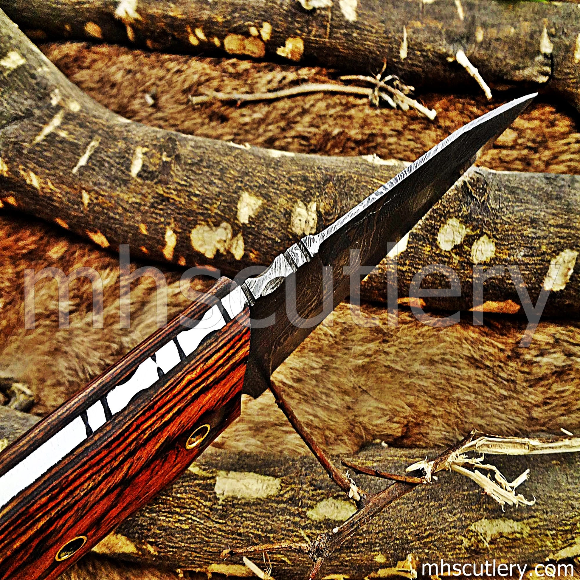 Damascus Steel Tactical Hunter Skinner Knife | mhscutlery