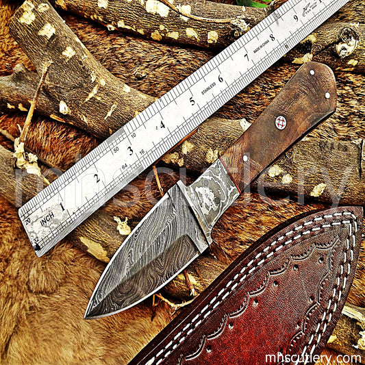 Damascus Steel Tactical Dagger Knife | mhscutlery