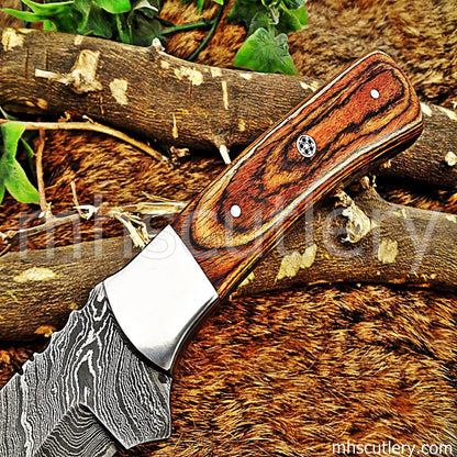 Custom Handmade Damascus Steel Skinner Knife | mhscutlery