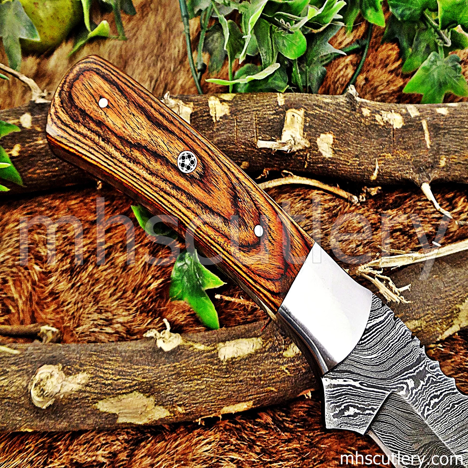 Custom Handmade Damascus Steel Skinner Knife | mhscutlery