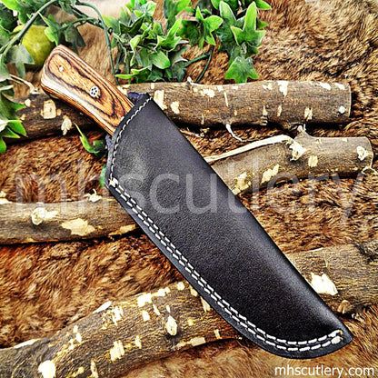 Custom Handmade Damascus Steel Skinner Knife | mhscutlery