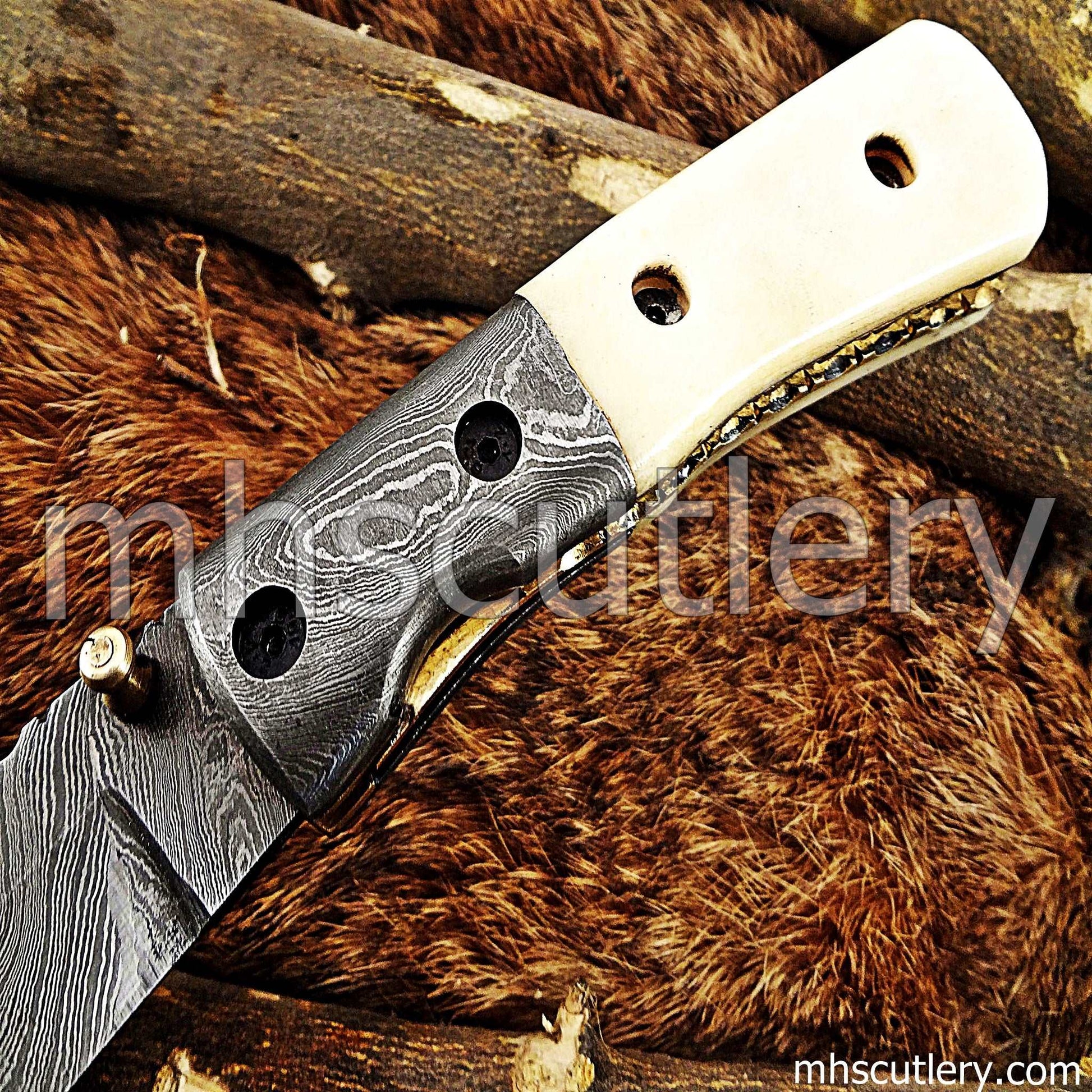 Custom Hand Forged Damascus Steel Gentlemen's Pocket EDC Knife | mhscutlery