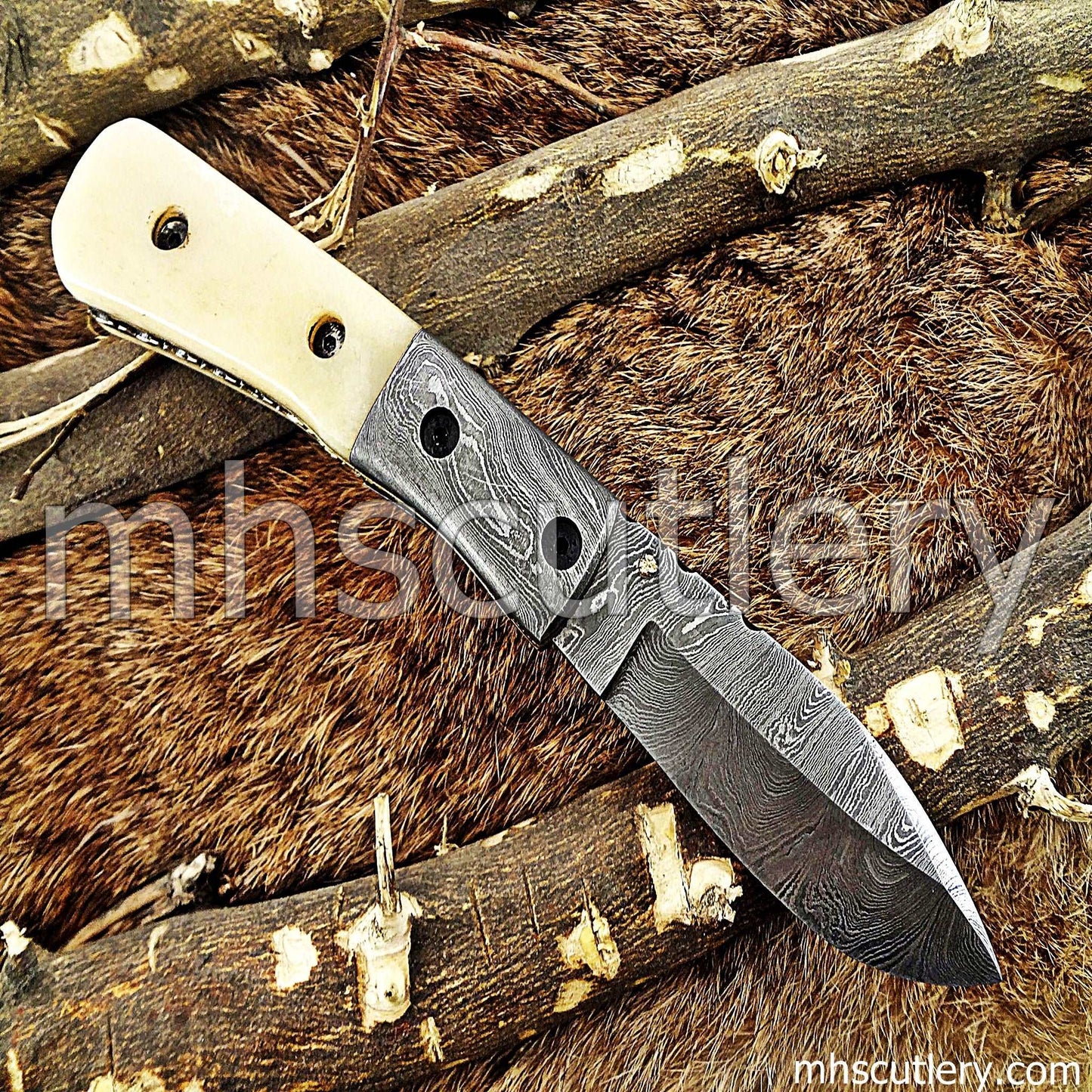 Custom Hand Forged Damascus Steel Gentlemen's Pocket EDC Knife | mhscutlery