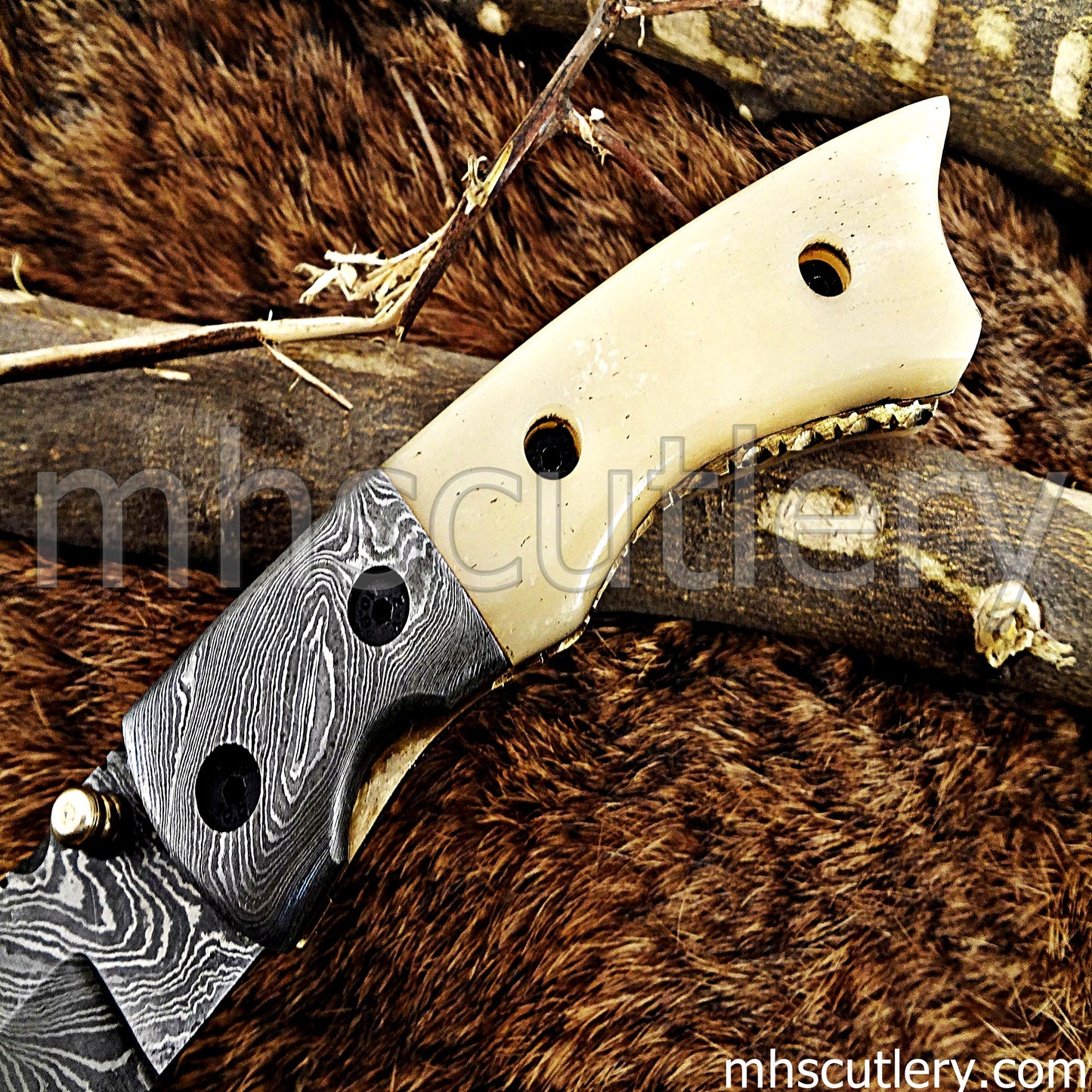 Handmade Damascus Steel Folding Knife | mhscutlery
