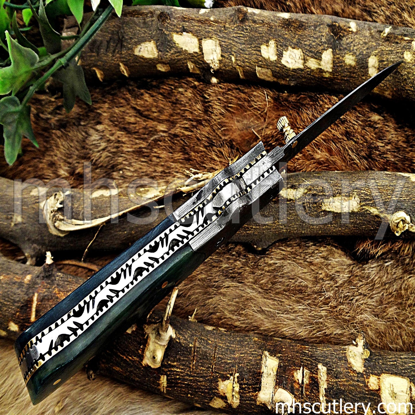 Hand Forged Damascus Steel Dagger Pocket Knife | mhscutlery
