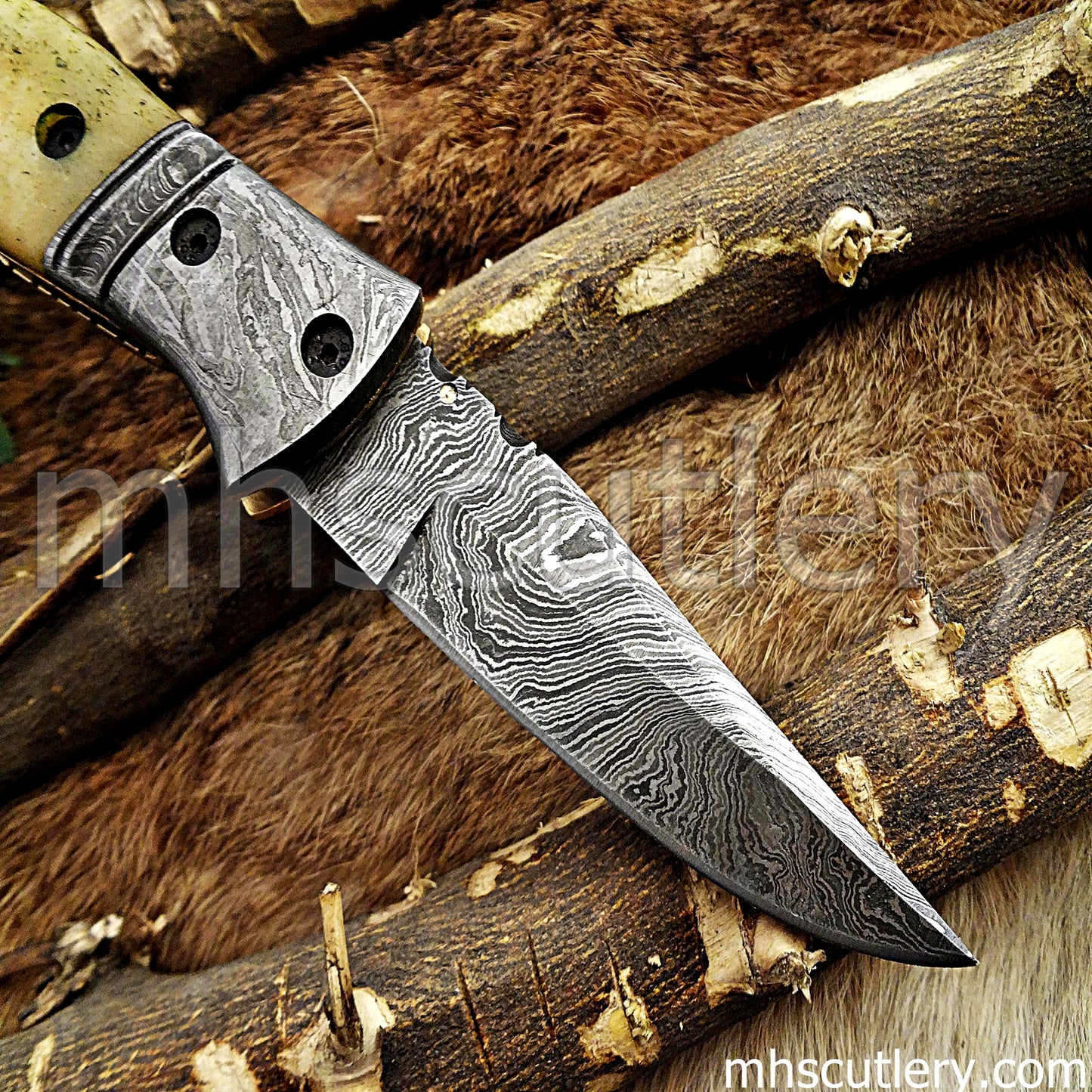 Custom Handmade Damascus Steel Traditional Folder | mhscutlery