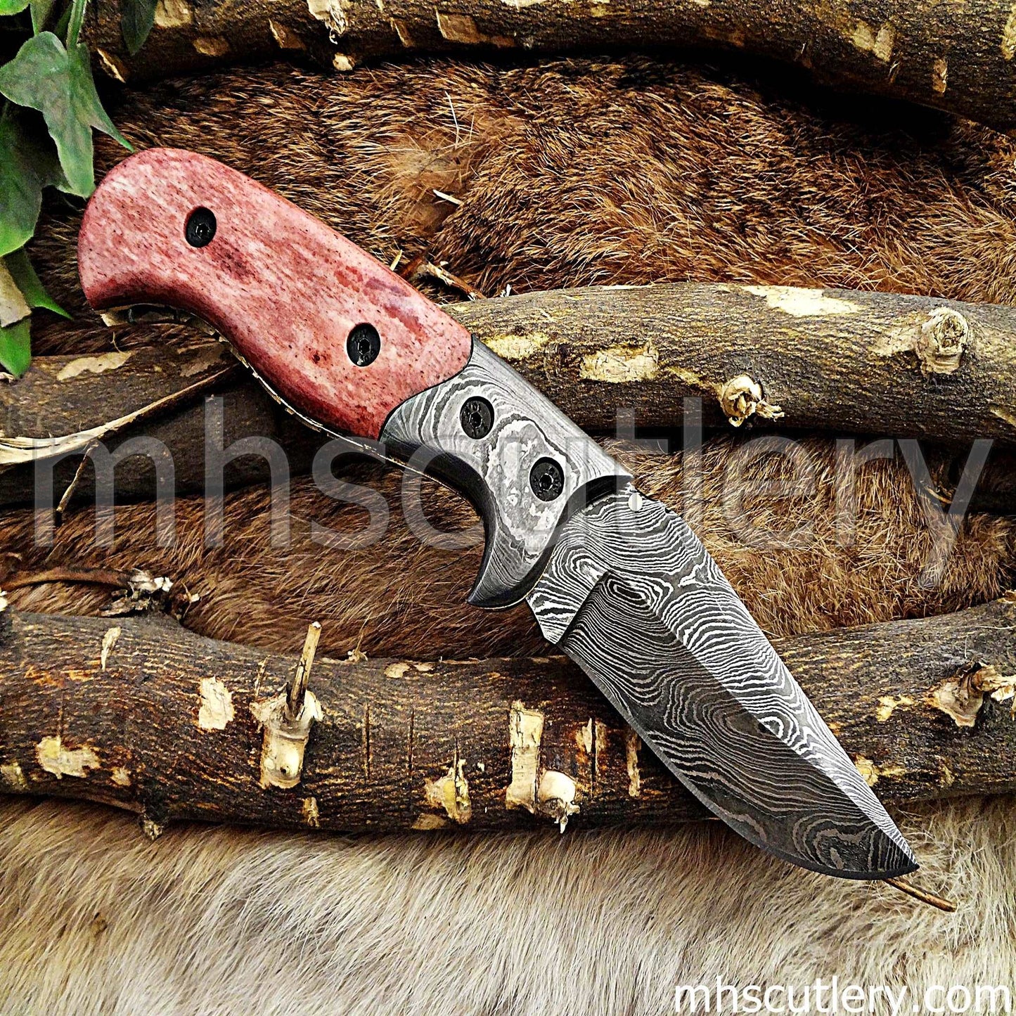 Custom Hand Forged Damascus Steel Folding Pocket Knife | mhscutlery