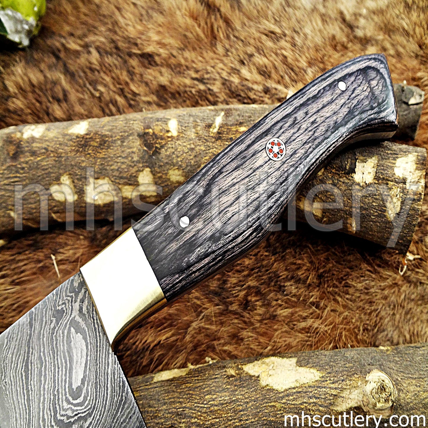 Damascus Steel Chef's Kitchen Knife / Pakka Wood Handle | mhscutlery