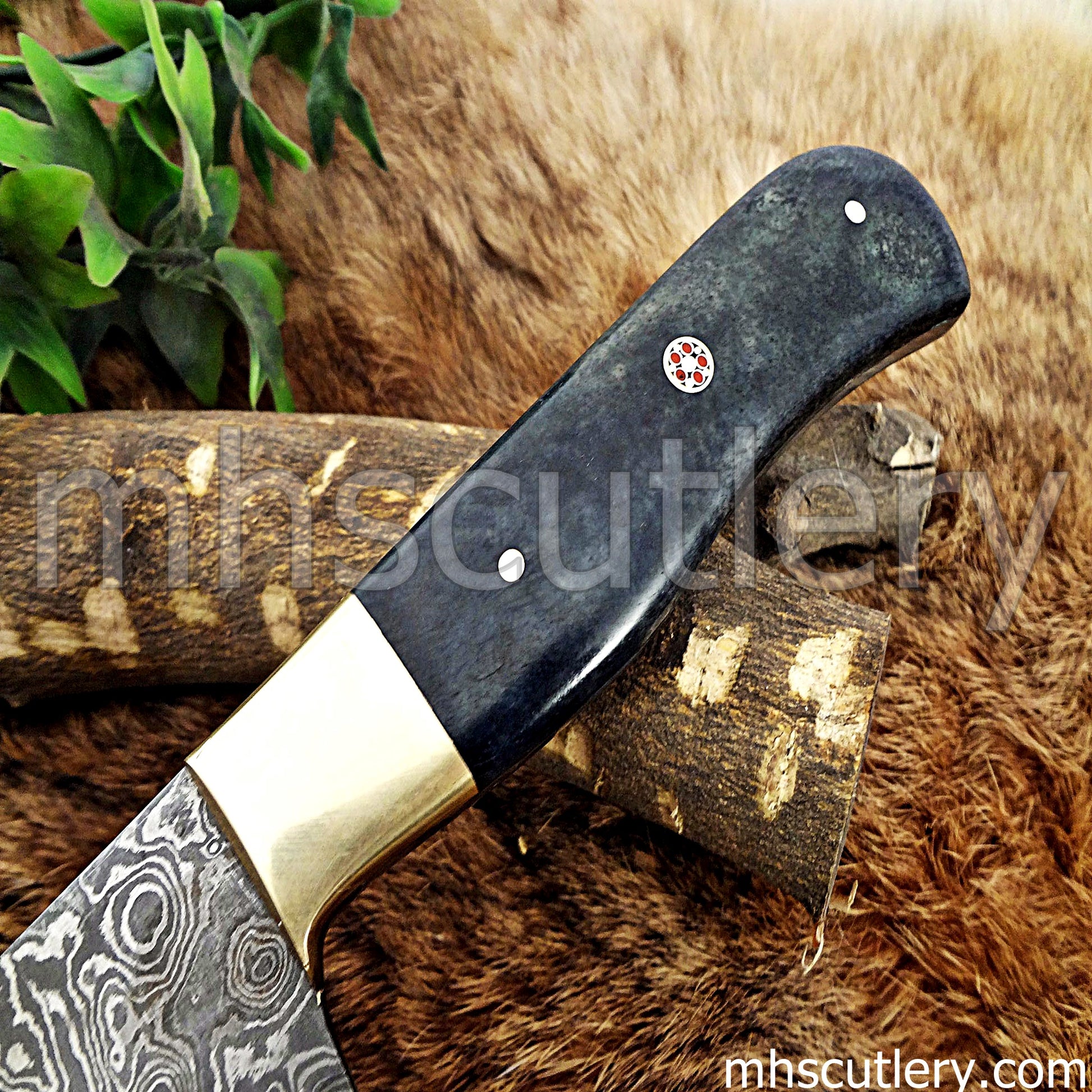 Raindrop Damascus Steel Chef Knife / Bone Handle | mhscutlery