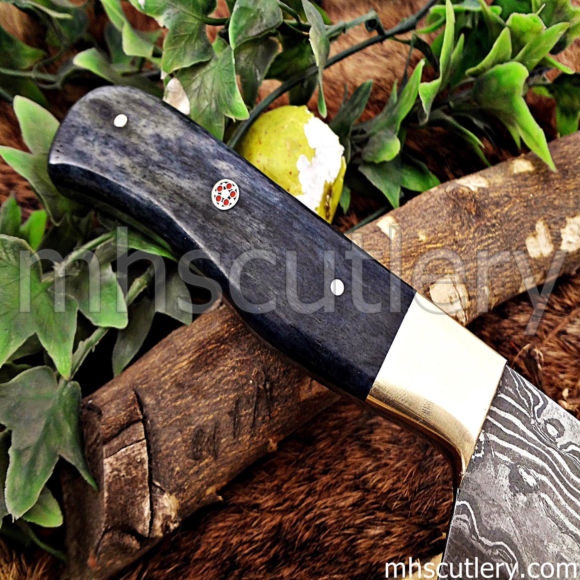 Raindrop Damascus Steel Chef Knife / Bone Handle | mhscutlery