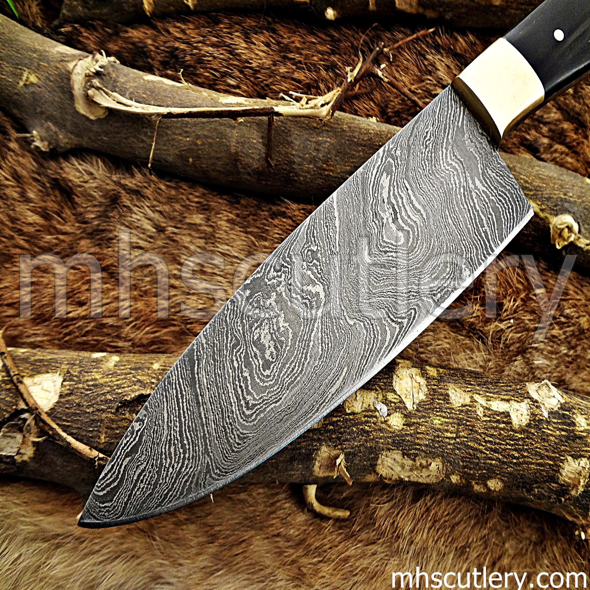 Hand Forged Damascus Steel Chef Knife | mhscutlery