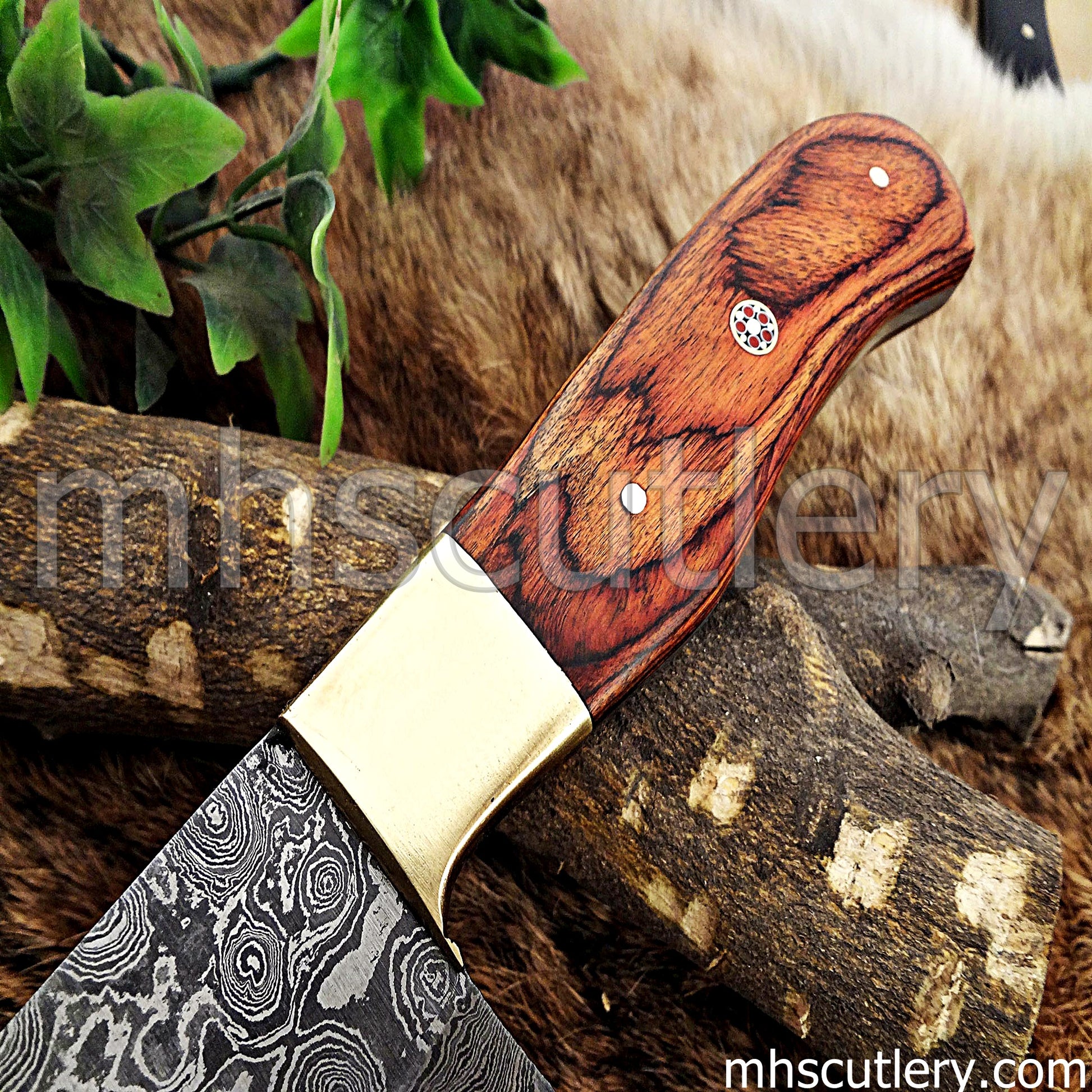Custom Handmade Raindrop Damascus Steel Chef's Knife Knife | mhscutlery