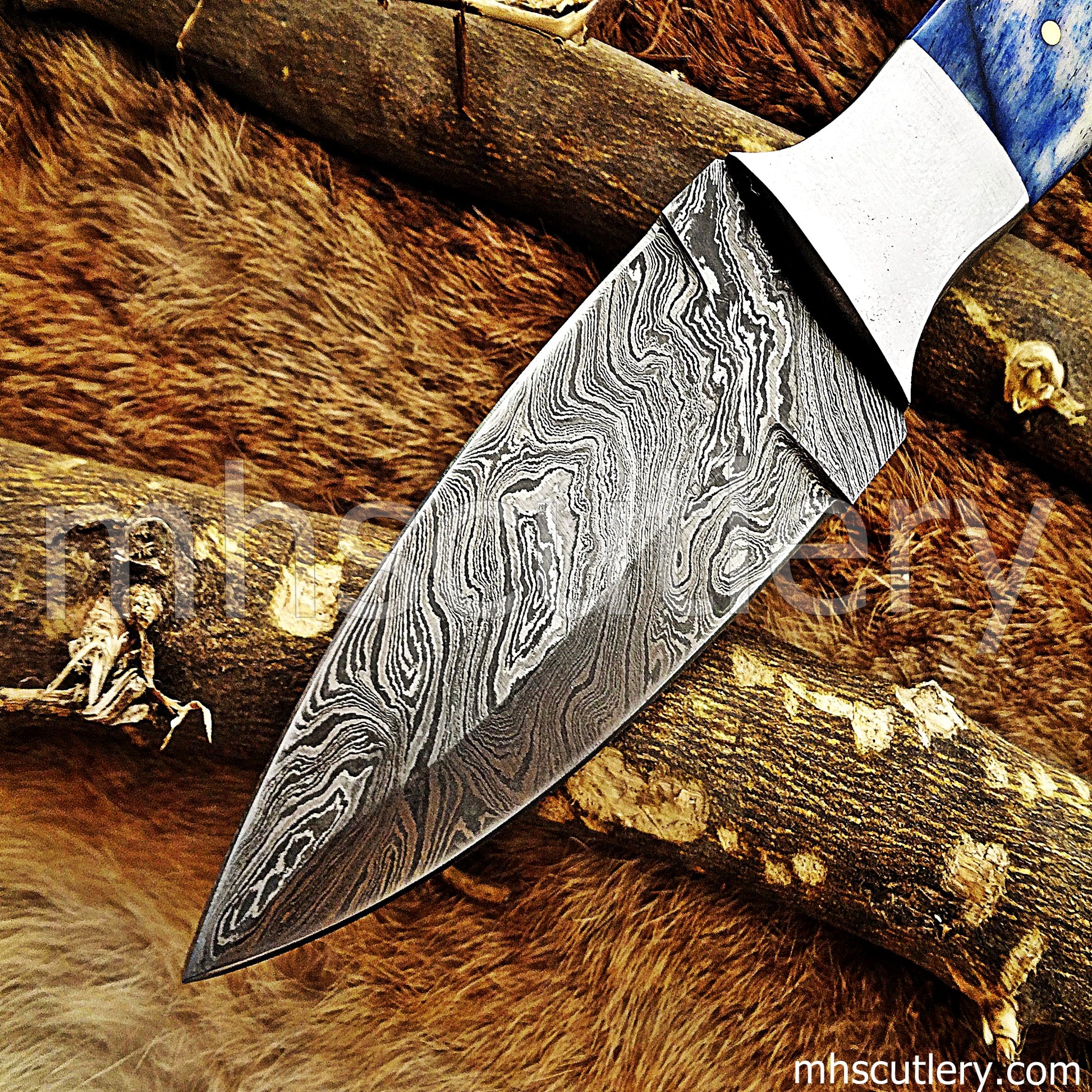 Damascus Steel Dagger Knife / Bone Handle | mhscutlery
