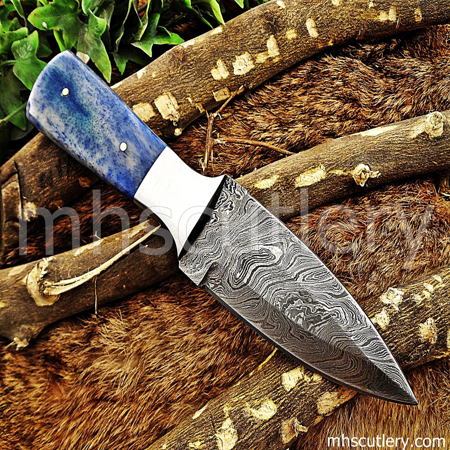 Damascus Steel Dagger Knife / Bone Handle | mhscutlery