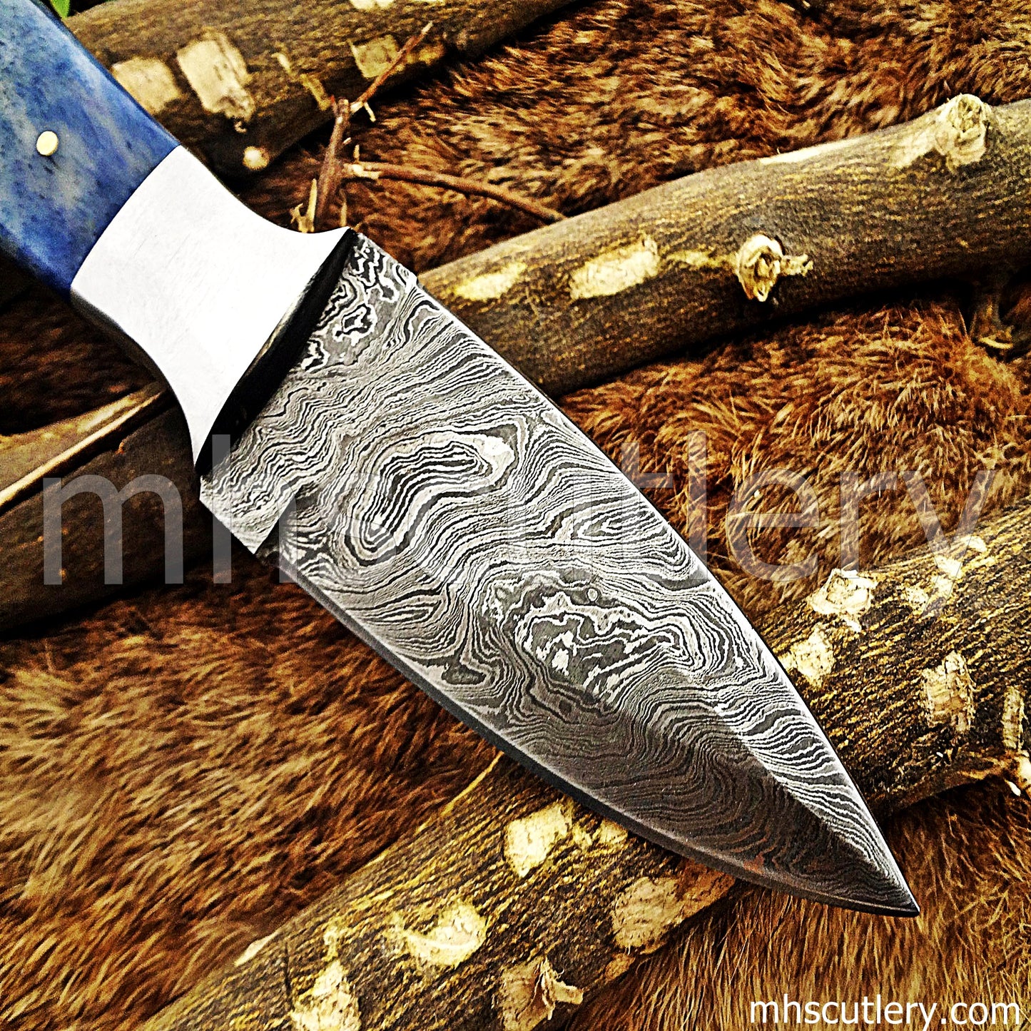 Damascus Steel Dagger Knife / Bone Handle | mhscutlery