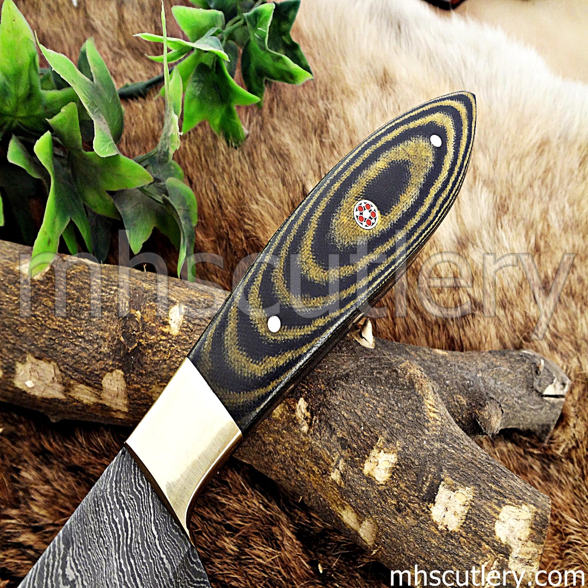 Handmade Damascus Steel Micarta Handle Kitchen Knife | mhscutlery