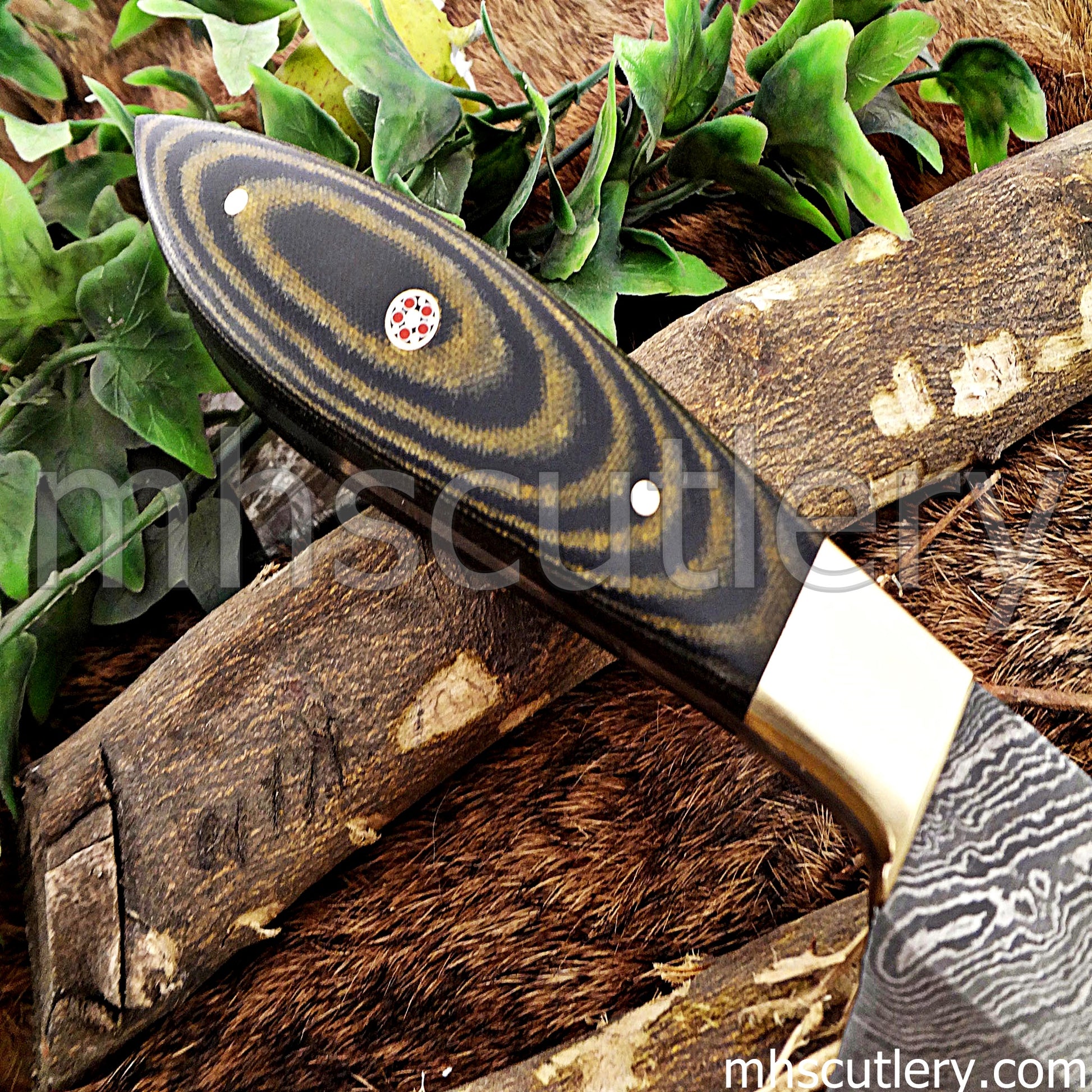 Handmade Damascus Steel Micarta Handle Kitchen Knife | mhscutlery