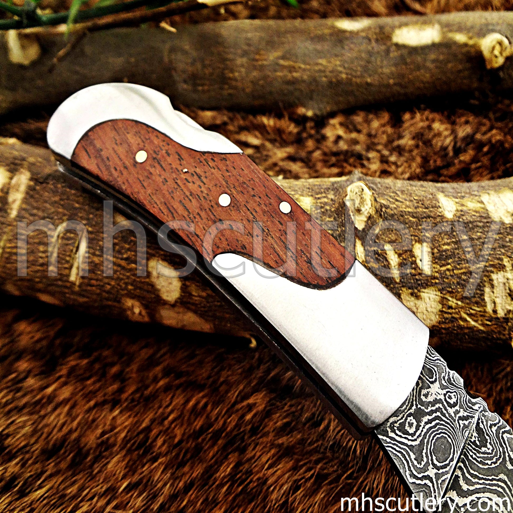 Handmade Damascus Steel Mini Folding Knife | mhscutlery