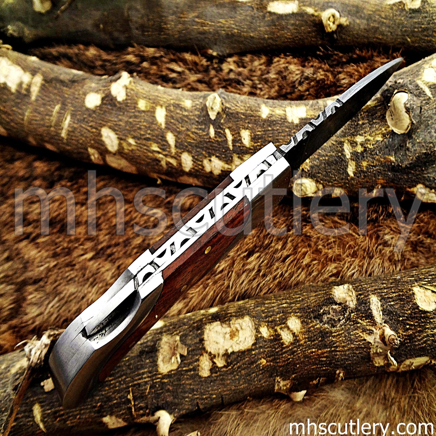 Handmade Damascus Steel Mini Folding Knife | mhscutlery