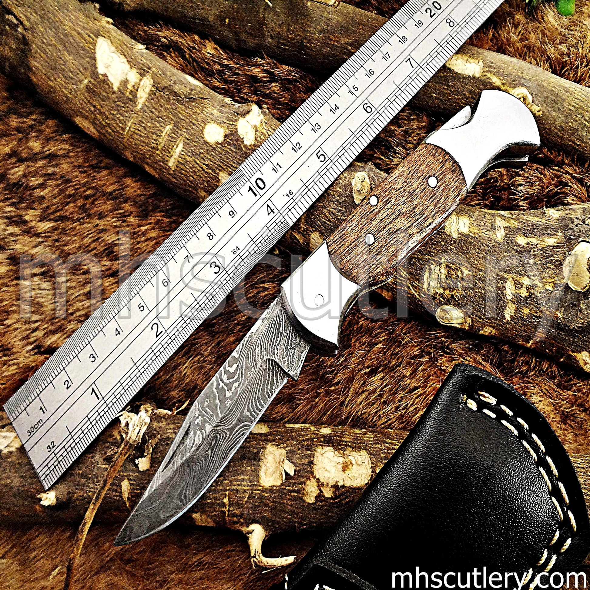 Handmade Damascus Steel Classic Folding Knife | mhscutlery