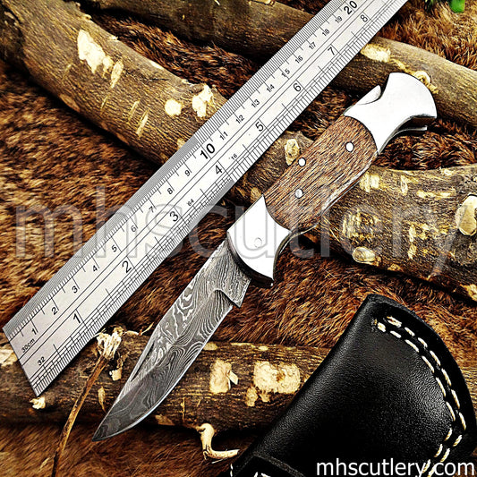 Handmade Damascus Steel Classic Folding Knife | mhscutlery