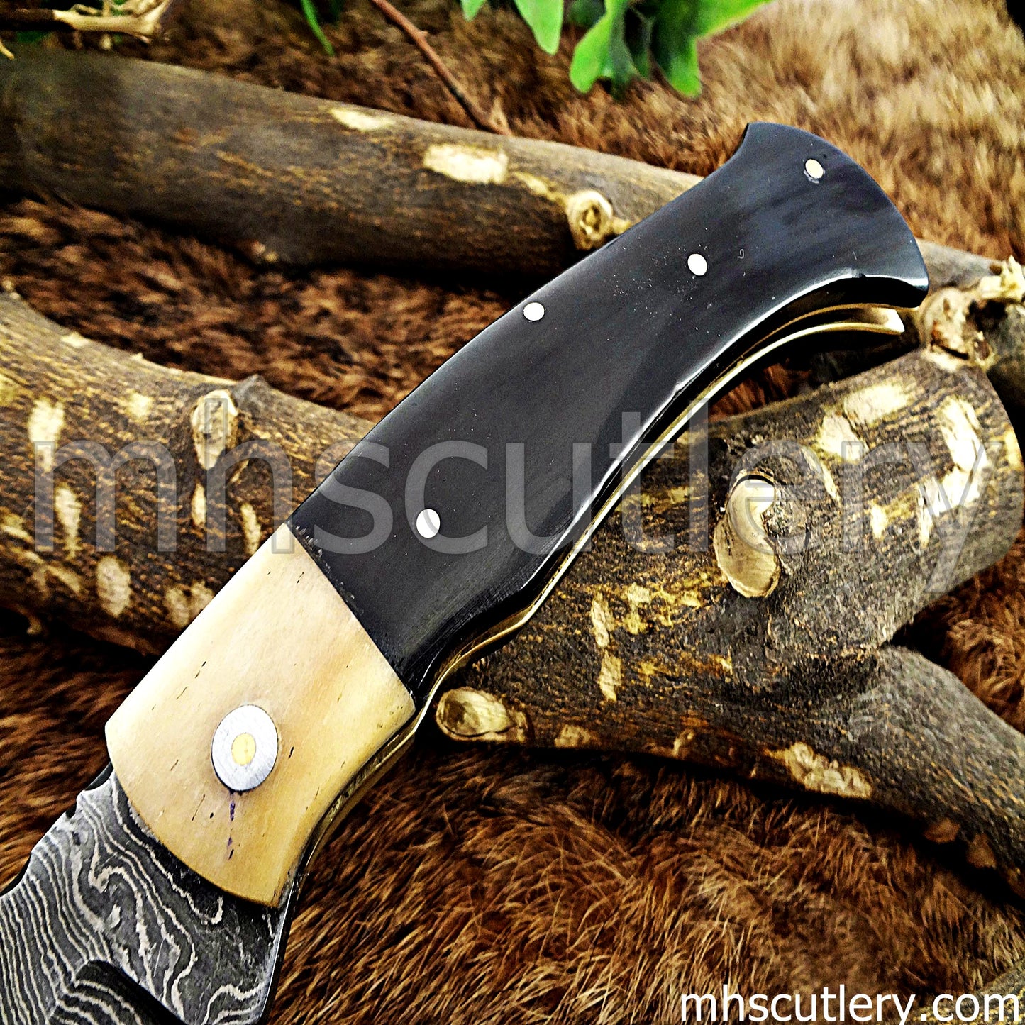 Damascus Steel Classic Pocket Knife | mhscutlery
