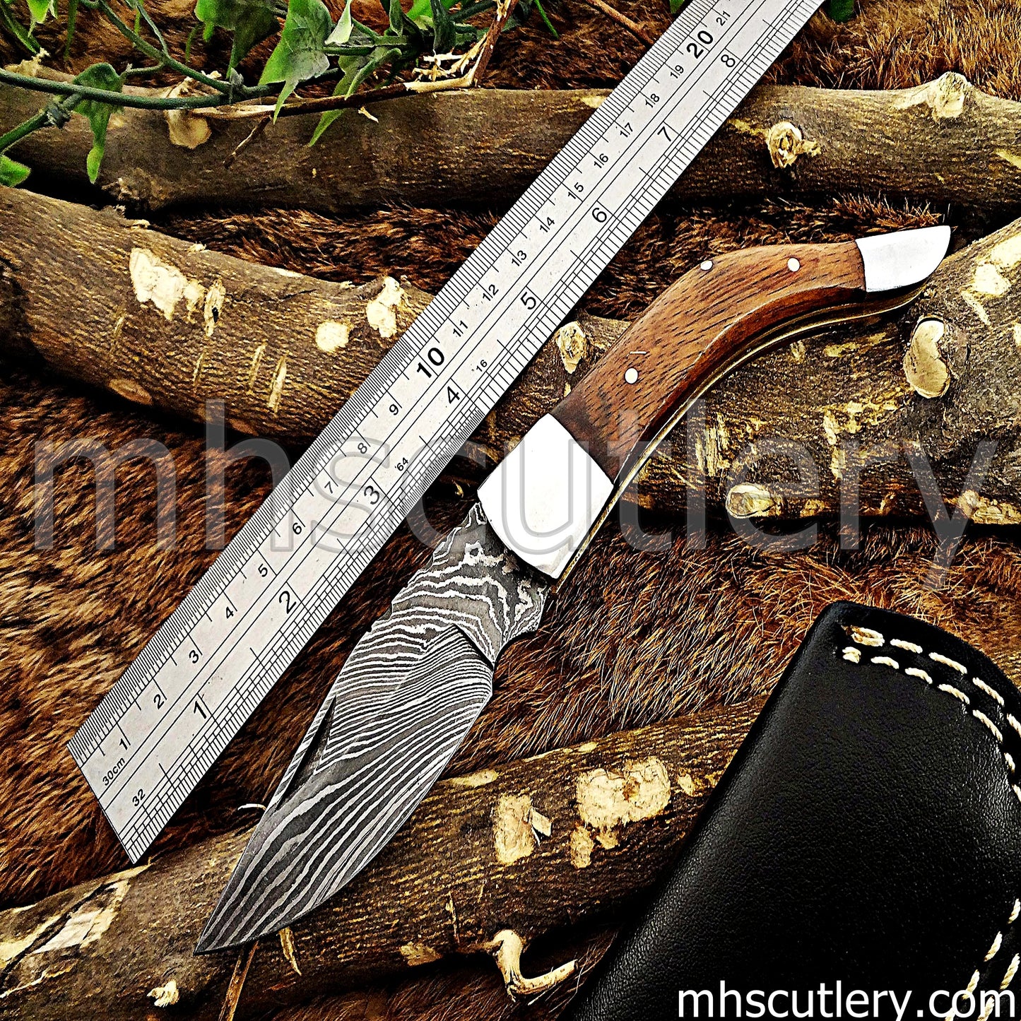 Custom Handmade Damascus Steel Folder Knife | mhscutlery