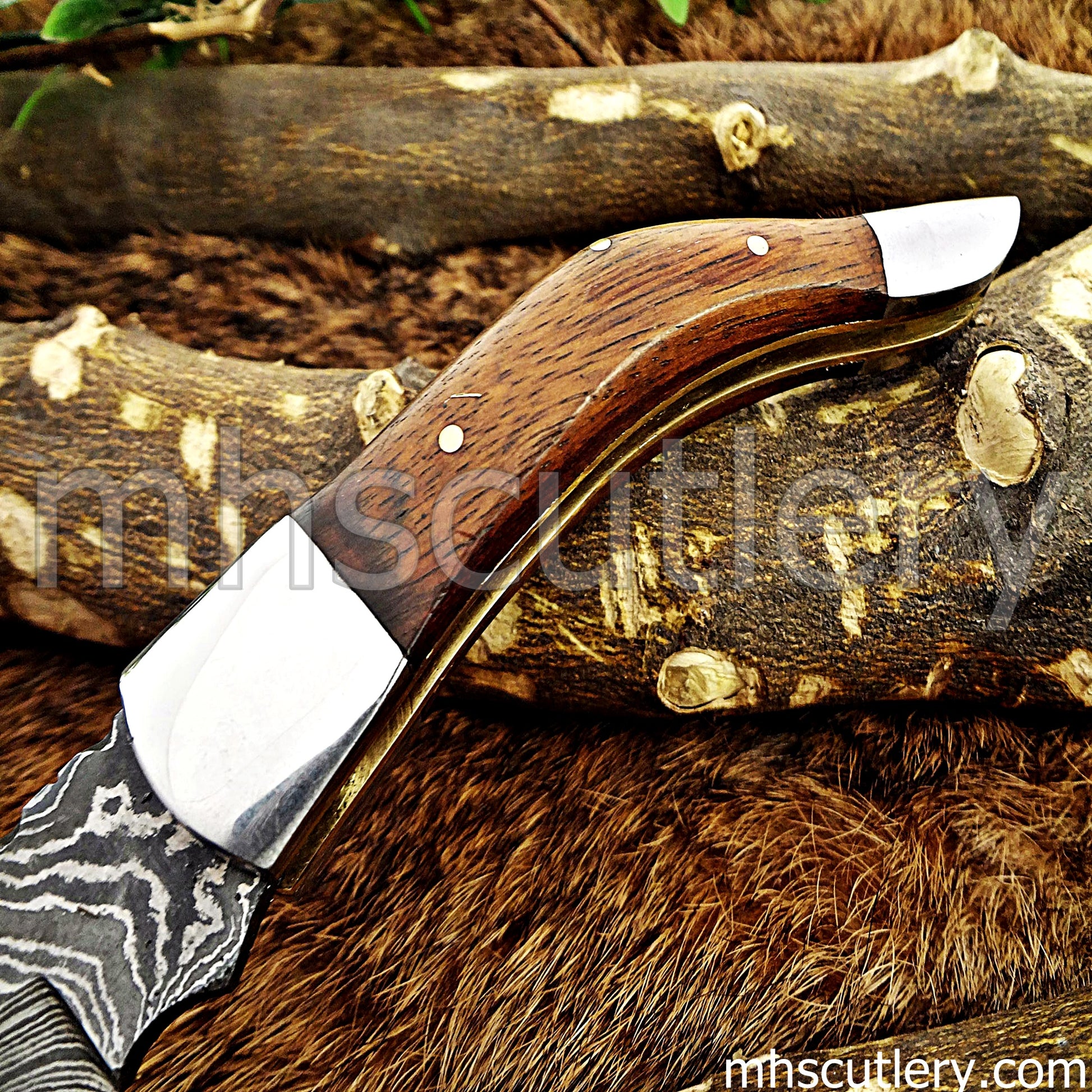 Custom Handmade Damascus Steel Folder Knife | mhscutlery