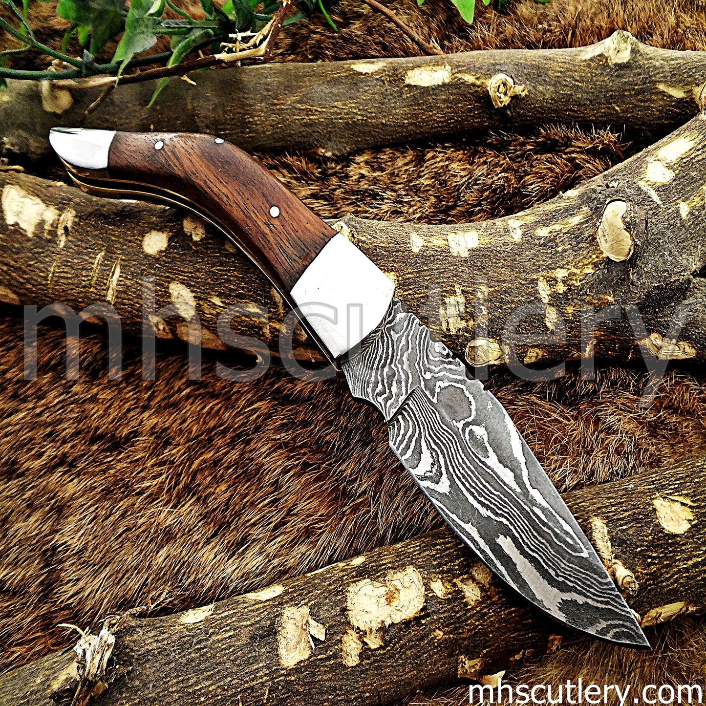 Custom Handmade Damascus Steel Folder Knife | mhscutlery