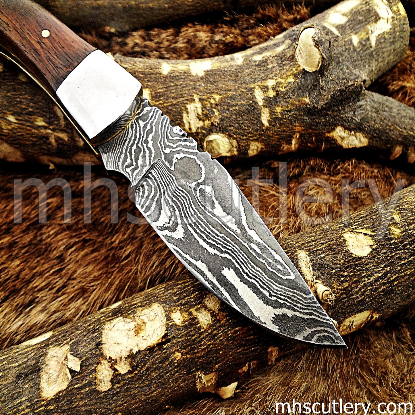 Custom Handmade Damascus Steel Folder Knife | mhscutlery