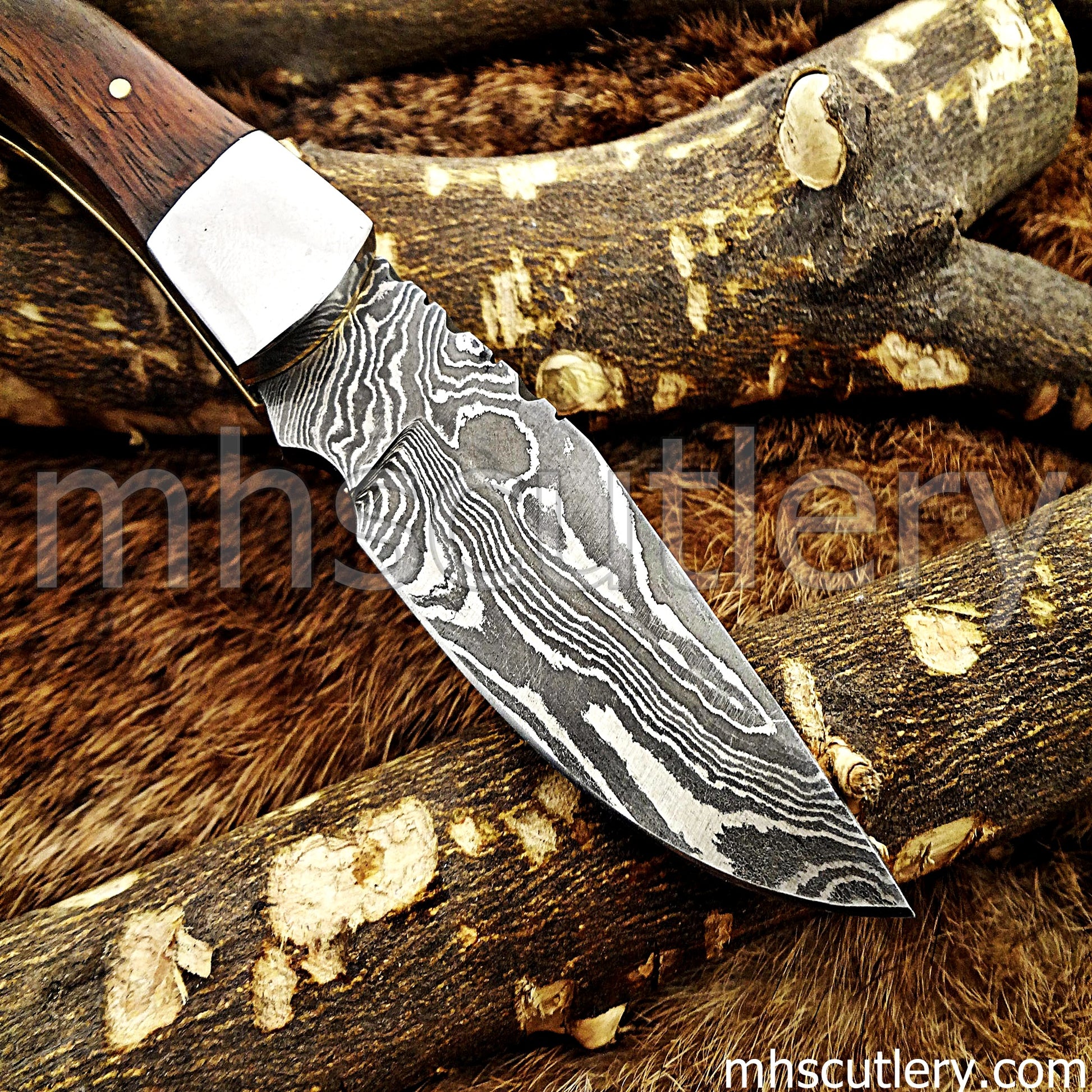 Custom Handmade Damascus Steel Folder Knife | mhscutlery