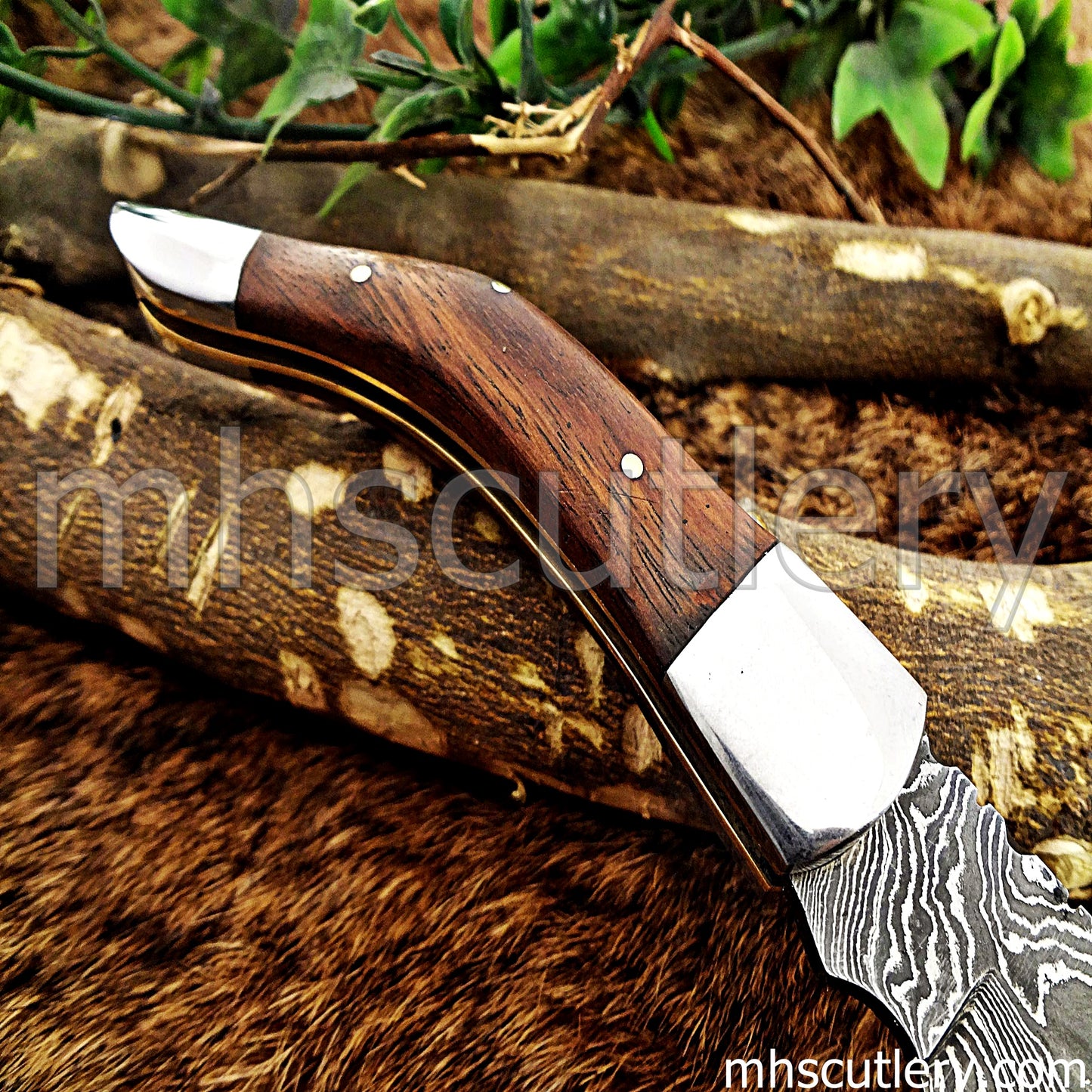 Custom Handmade Damascus Steel Folder Knife | mhscutlery