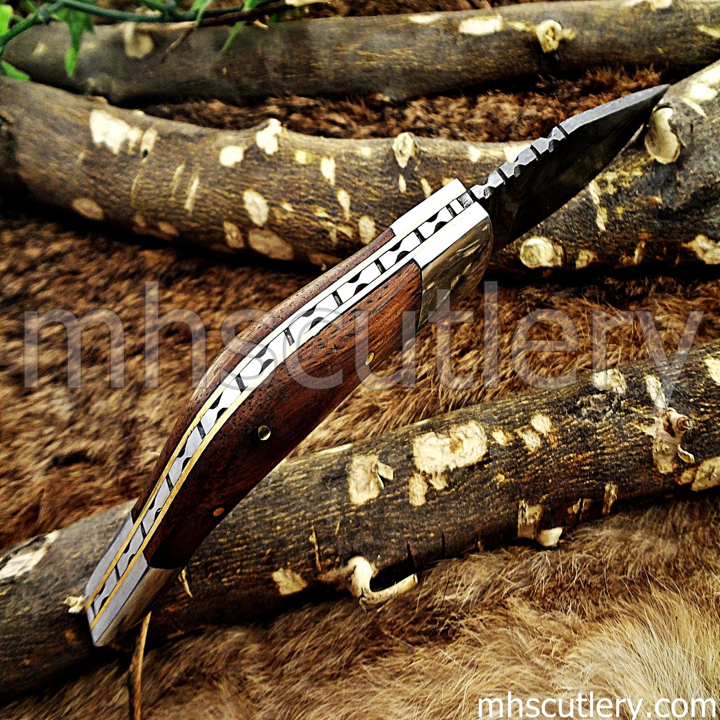 Custom Handmade Damascus Steel Folder Knife | mhscutlery