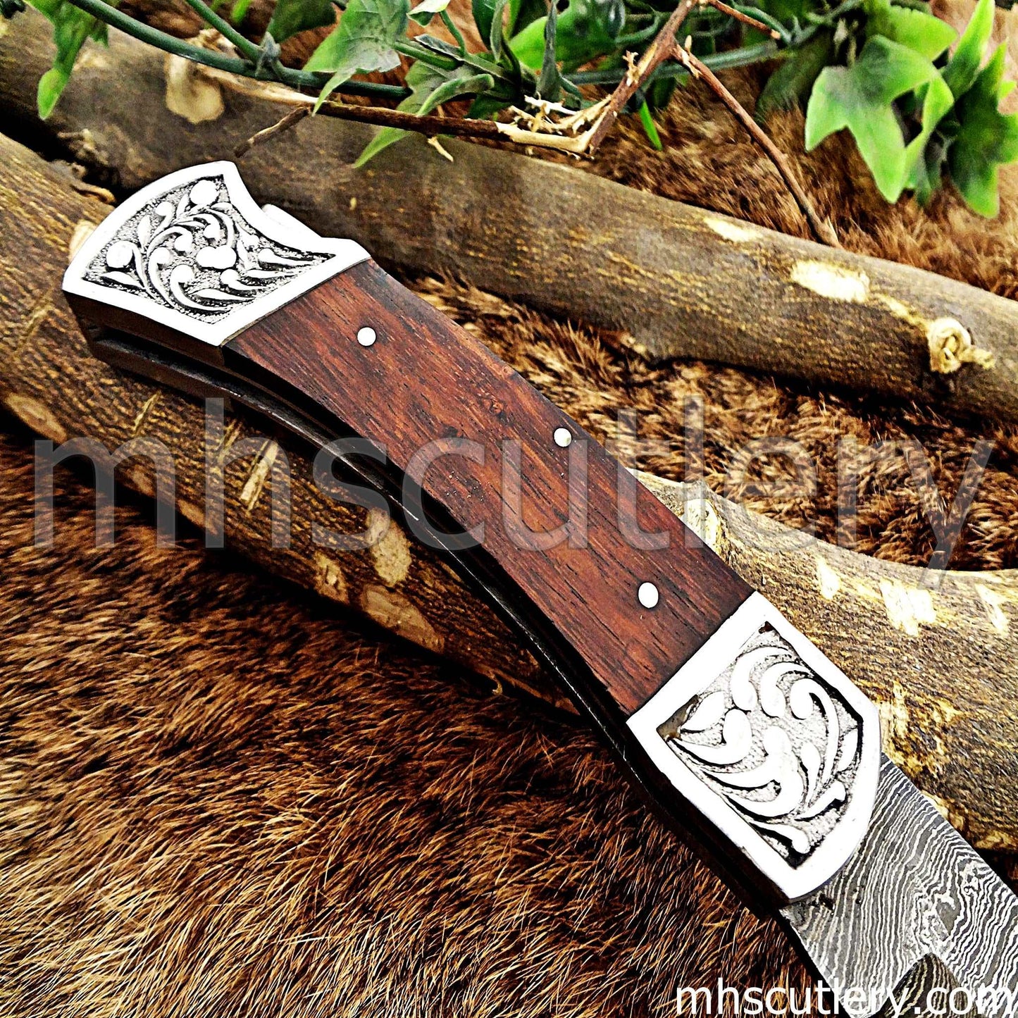 Custom Hand Forged Damascus Steel Classic Folding Pocket Knife | mhscutlery