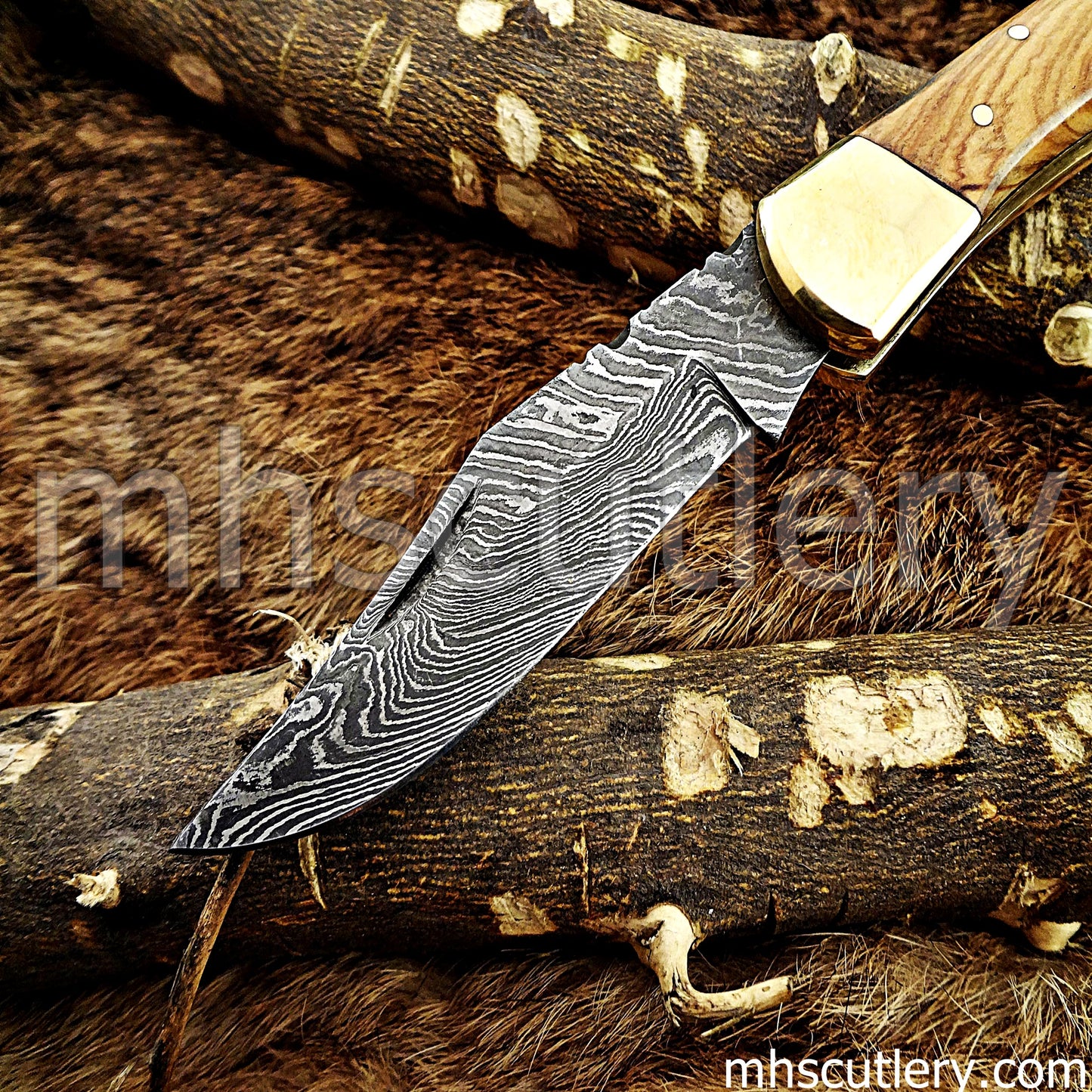 Handmade Damascus Steel Classic Traditional Folding Knife | mhscutlery