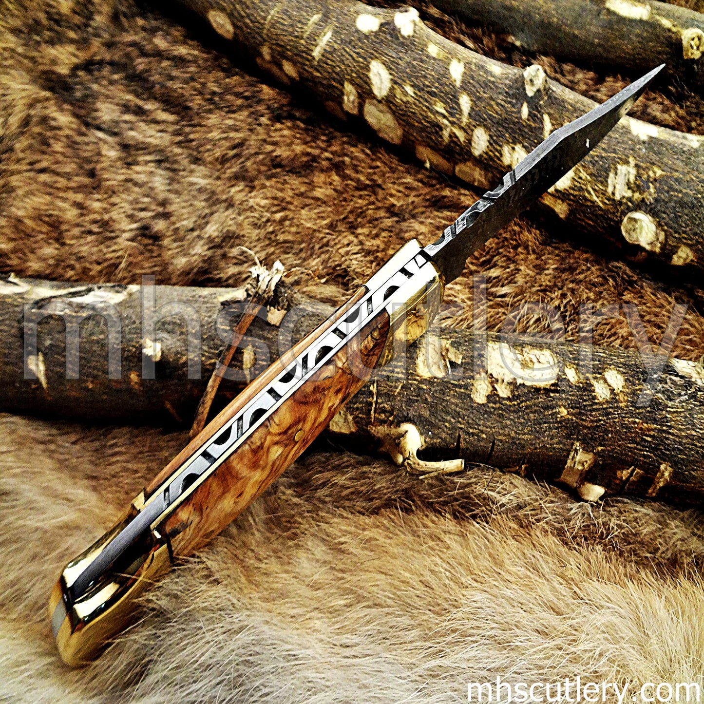 Handmade Damascus Steel Classic Traditional Folding Knife | mhscutlery