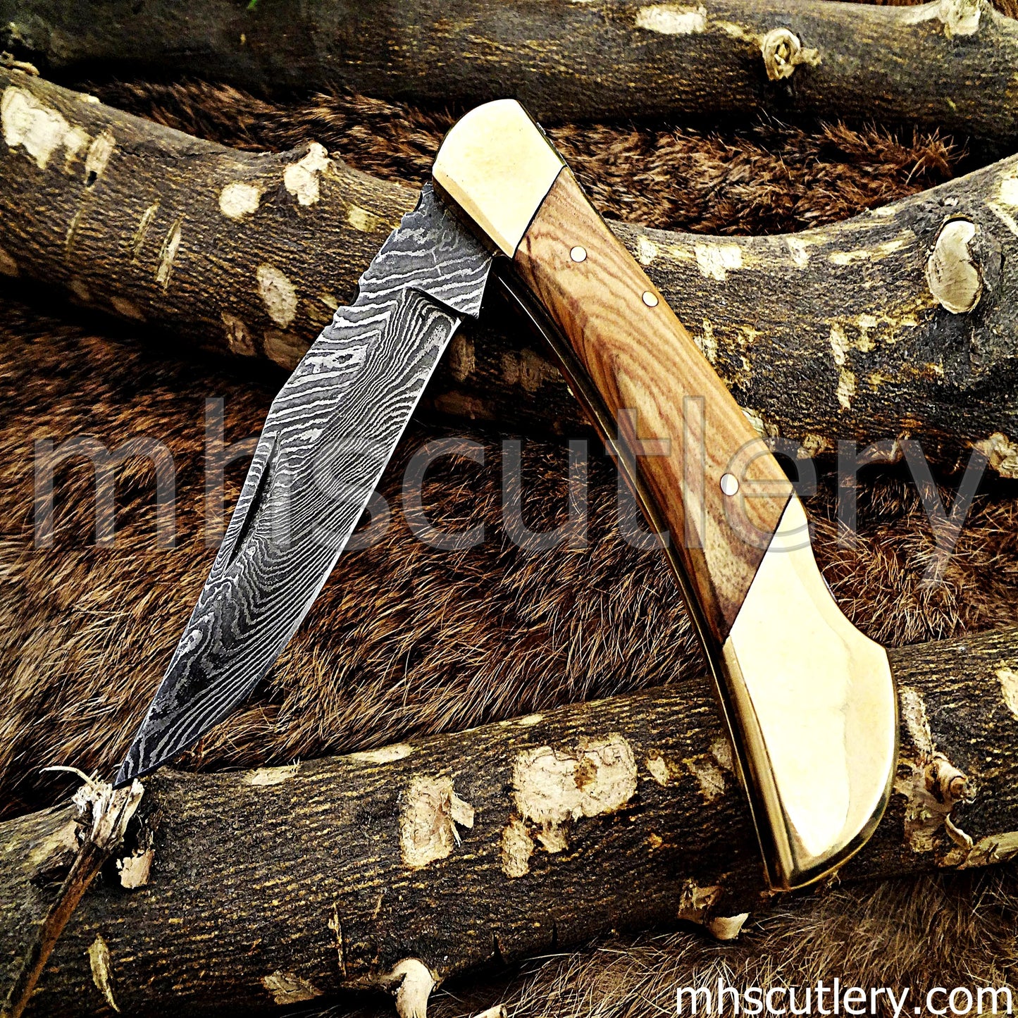 Handmade Damascus Steel Classic Traditional Folding Knife | mhscutlery