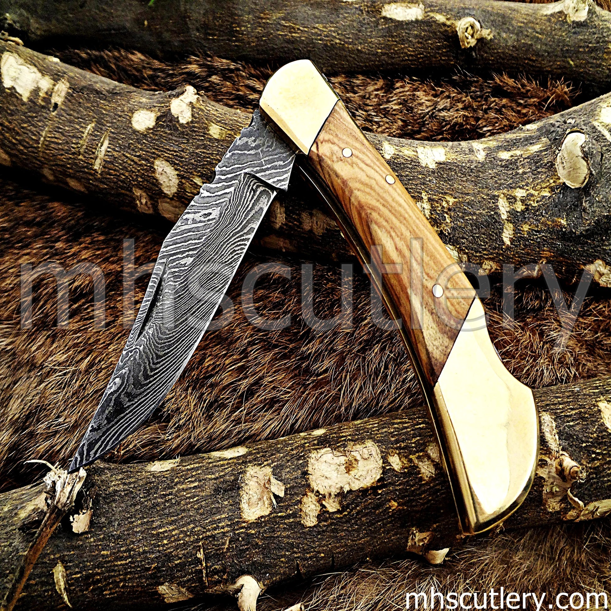 Handmade Damascus Steel Classic Traditional Folding Knife | mhscutlery