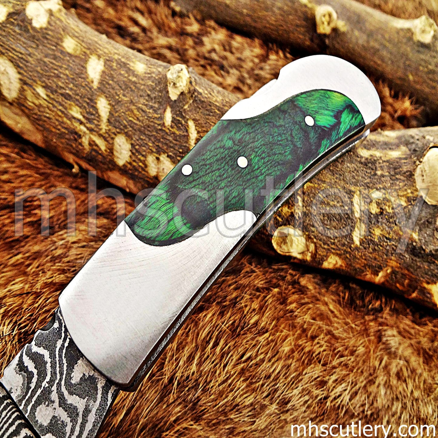 Damascus Steel Mini EDC Folding Knife | mhscutlery