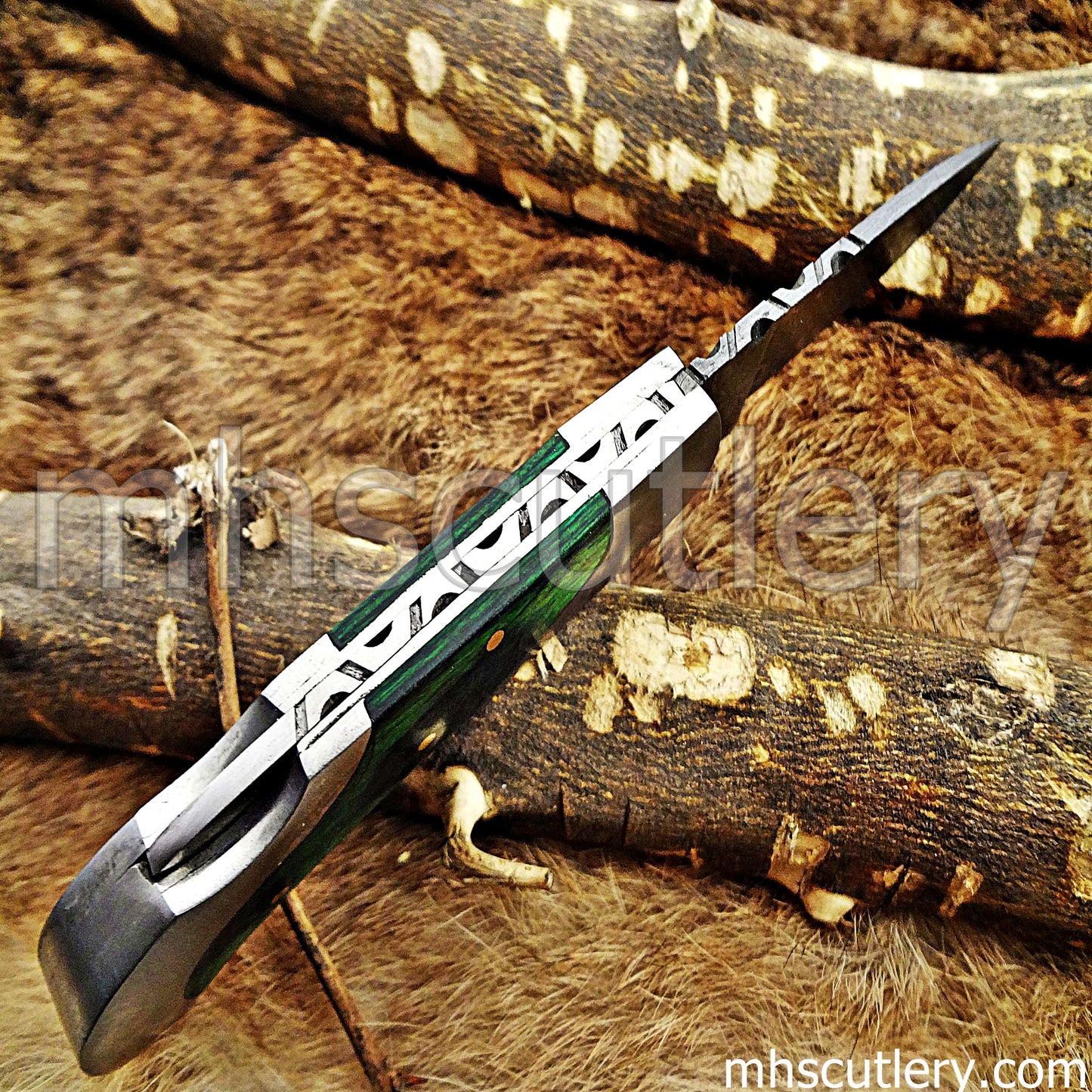 Damascus Steel Mini EDC Folding Knife | mhscutlery